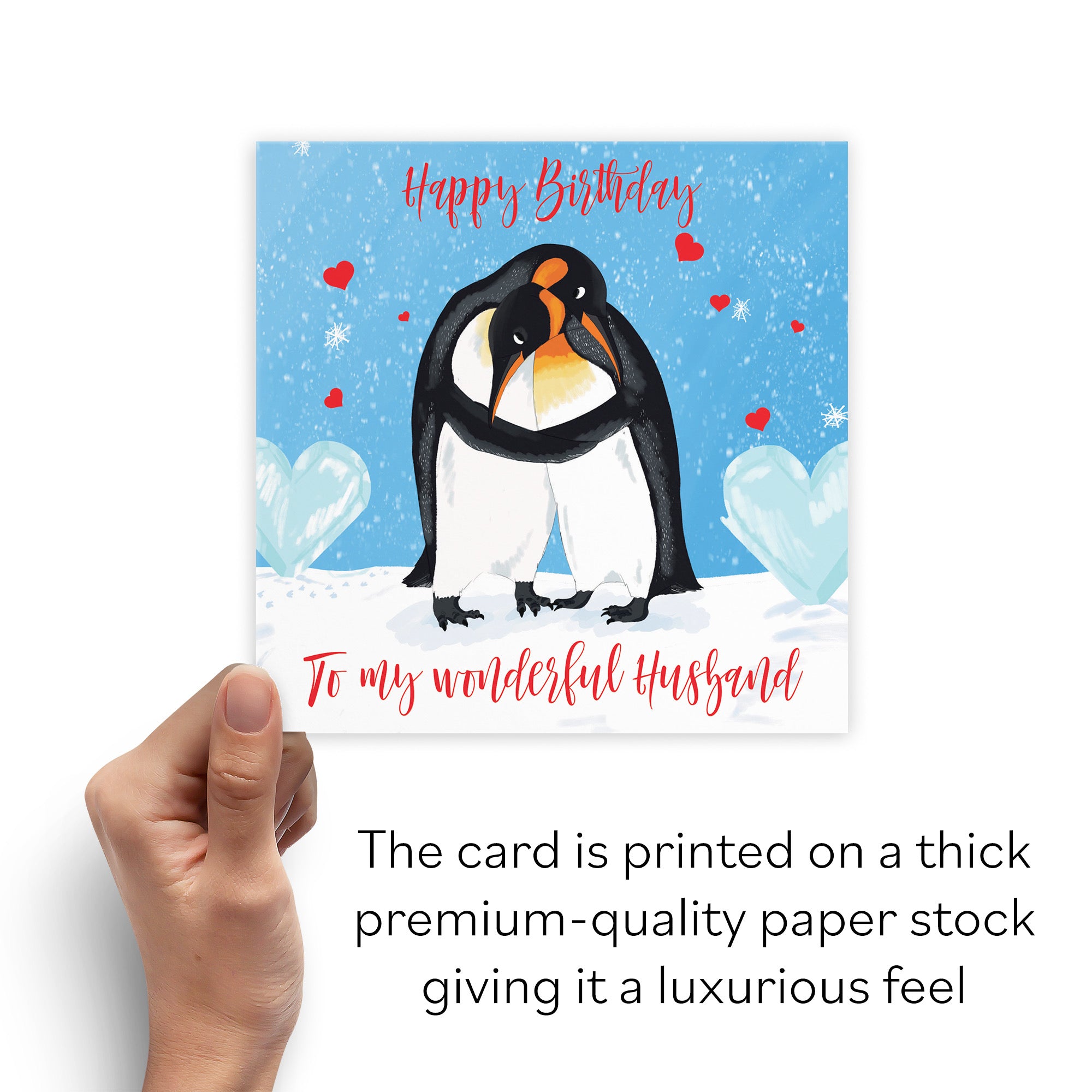 Husband Penguins Birthday Card Cute Animals - Default Title (B0B46KGRLP)