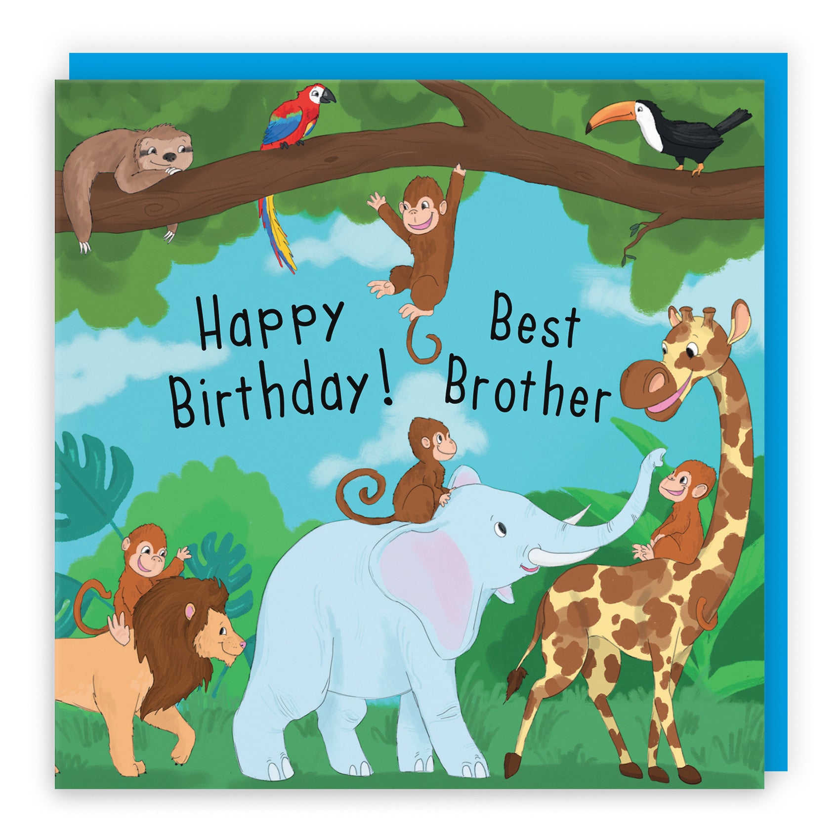 Brother Day In Jungle Birthday Card - Default Title (B0B46KHH6X)