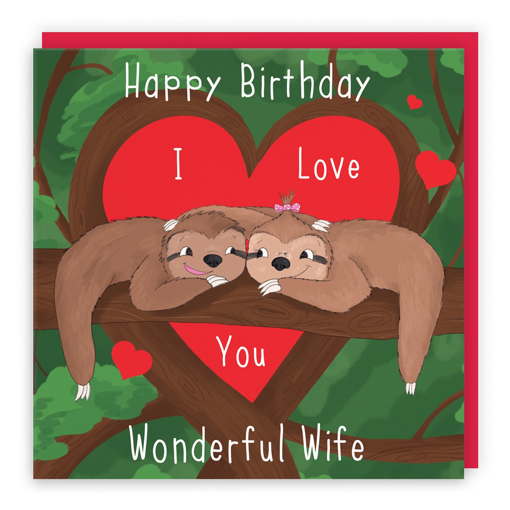 Wife Sloth Birthday Card Cute Animals - Default Title (B0B46KJS3M)