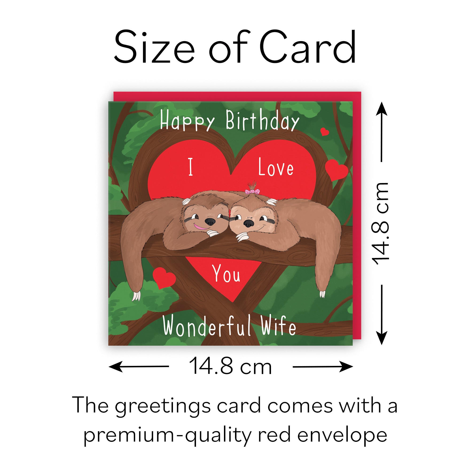 Wife Sloth Birthday Card Cute Animals - Default Title (B0B46KJS3M)