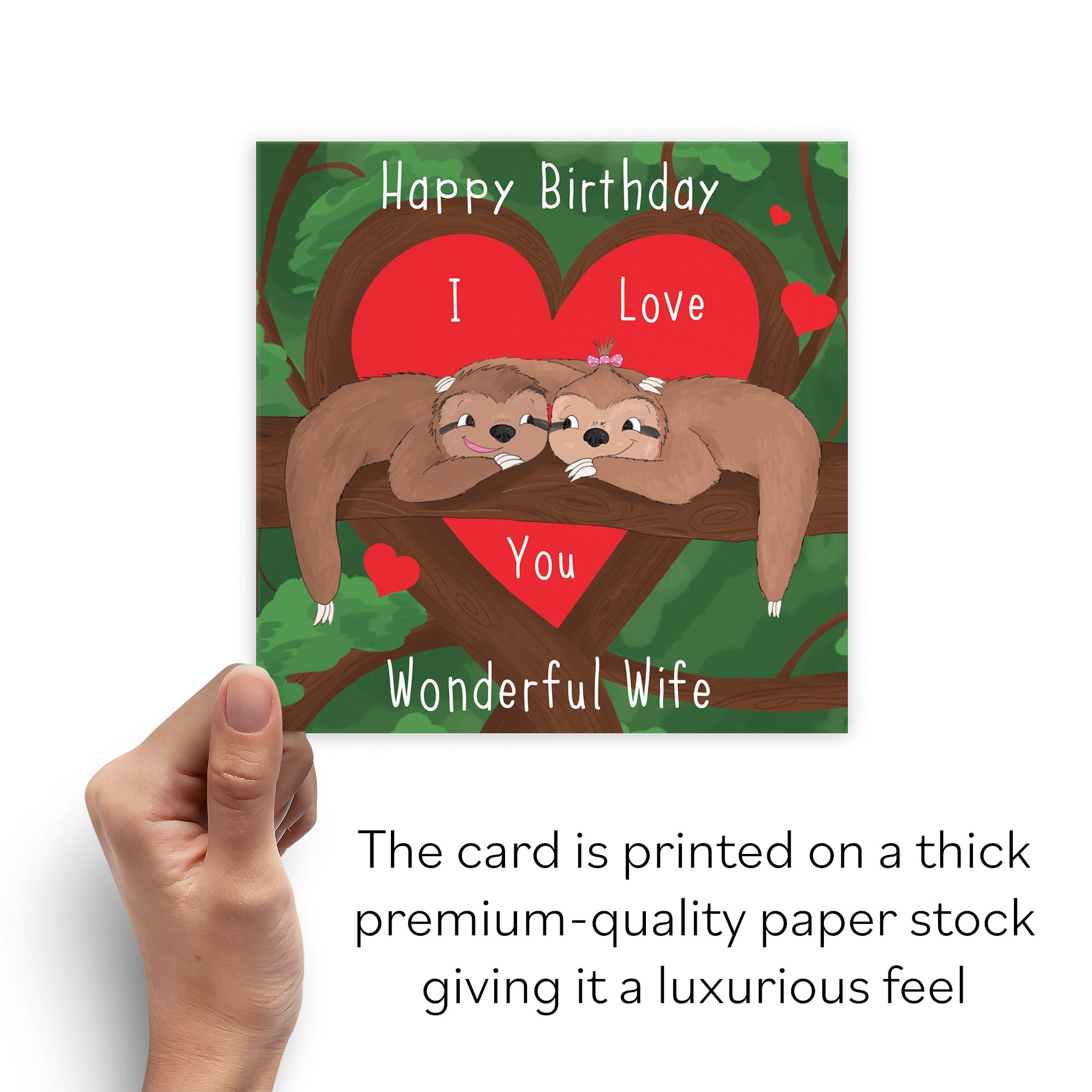 Wife Sloth Birthday Card Cute Animals - Default Title (B0B46KJS3M)