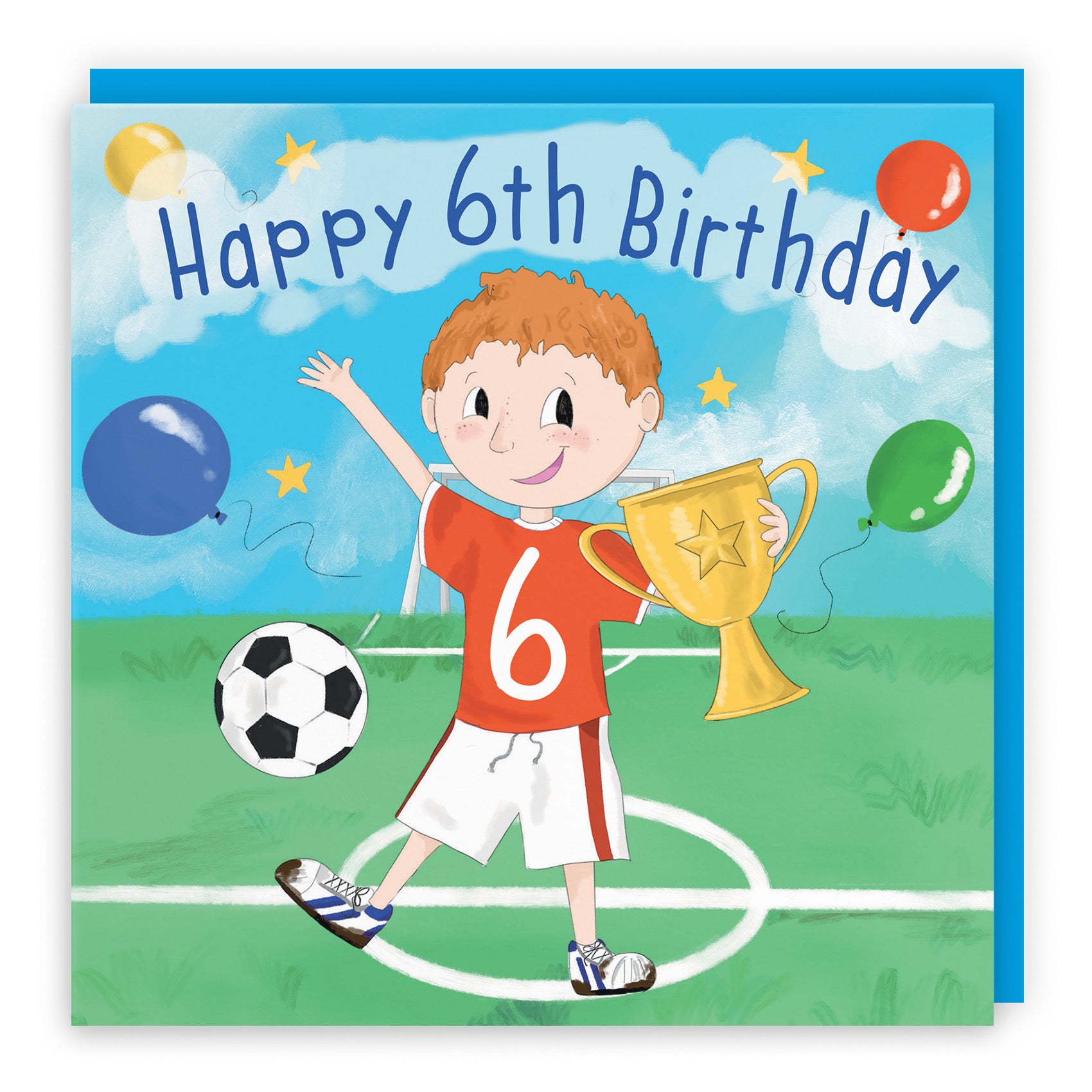 6th Birthday Card Boys Football Kick-ups Adventurers - Default Title (B0B46LFPQ3)