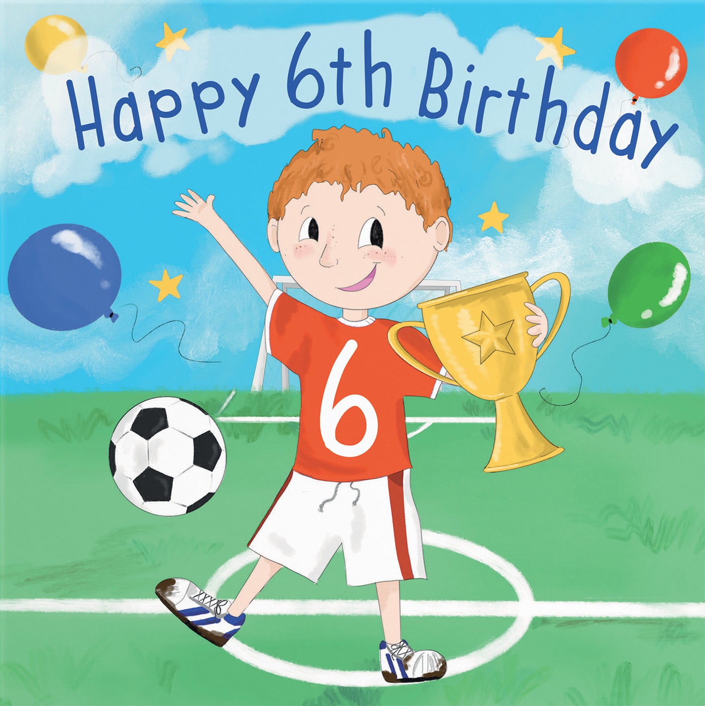 6th Birthday Card Boys Football Kick-ups Adventurers - Default Title (B0B46LFPQ3)