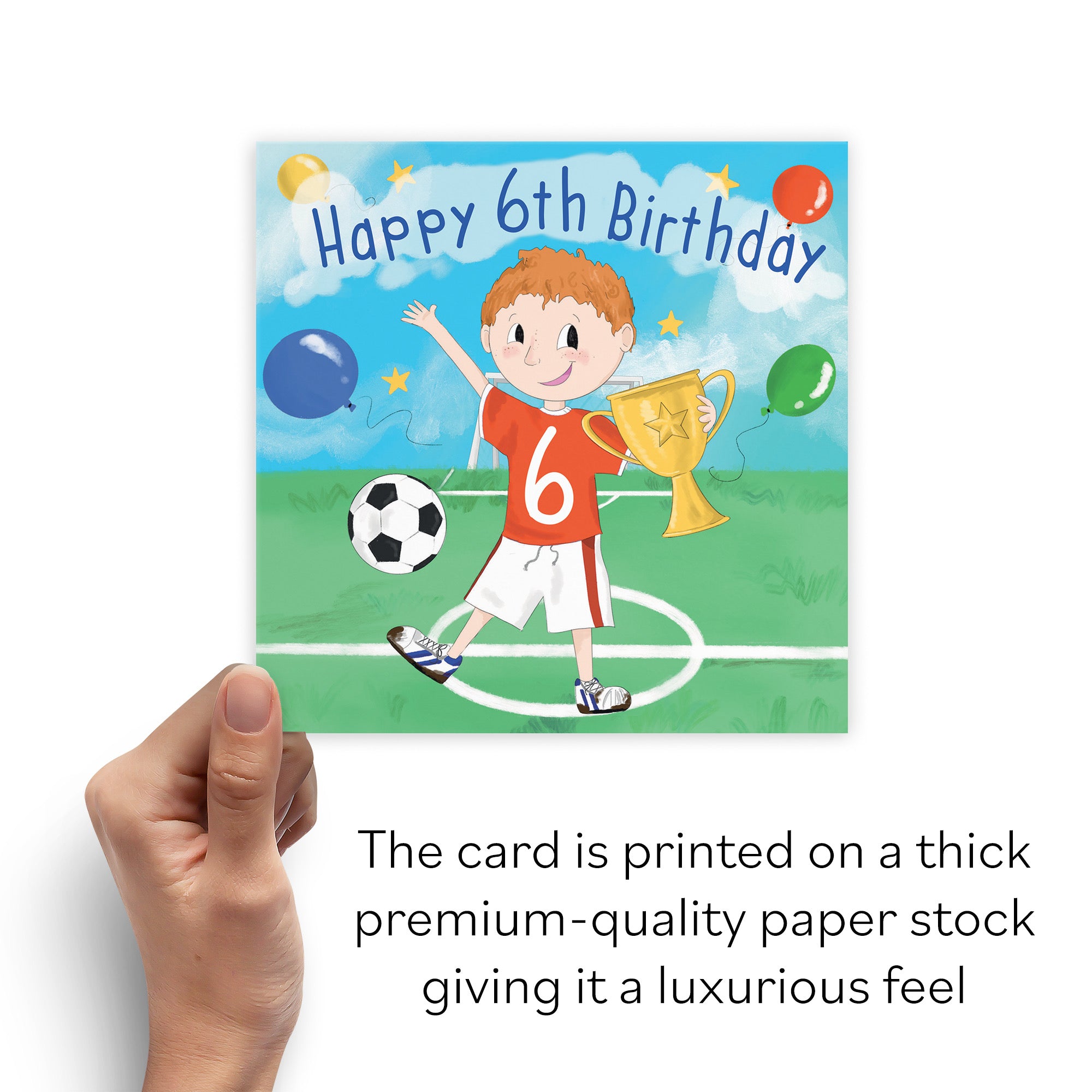 6th Birthday Card Boys Football Kick-ups Adventurers - Default Title (B0B46LFPQ3)