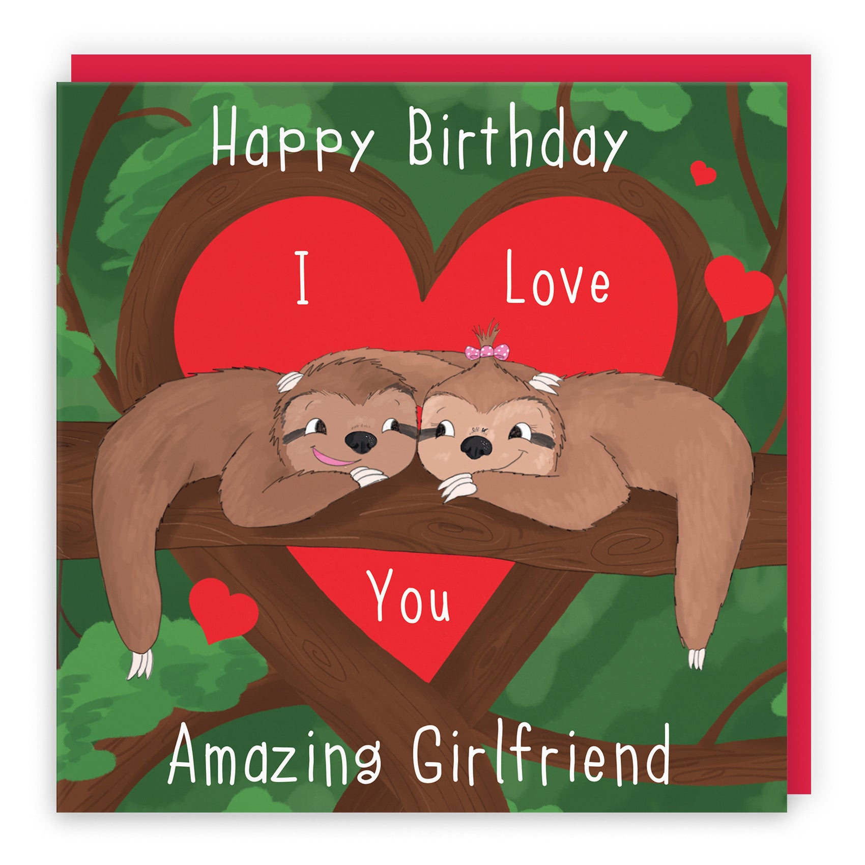 Girlfriend Sloth Birthday Card Cute Animals - Default Title (B0B46ML3WJ)