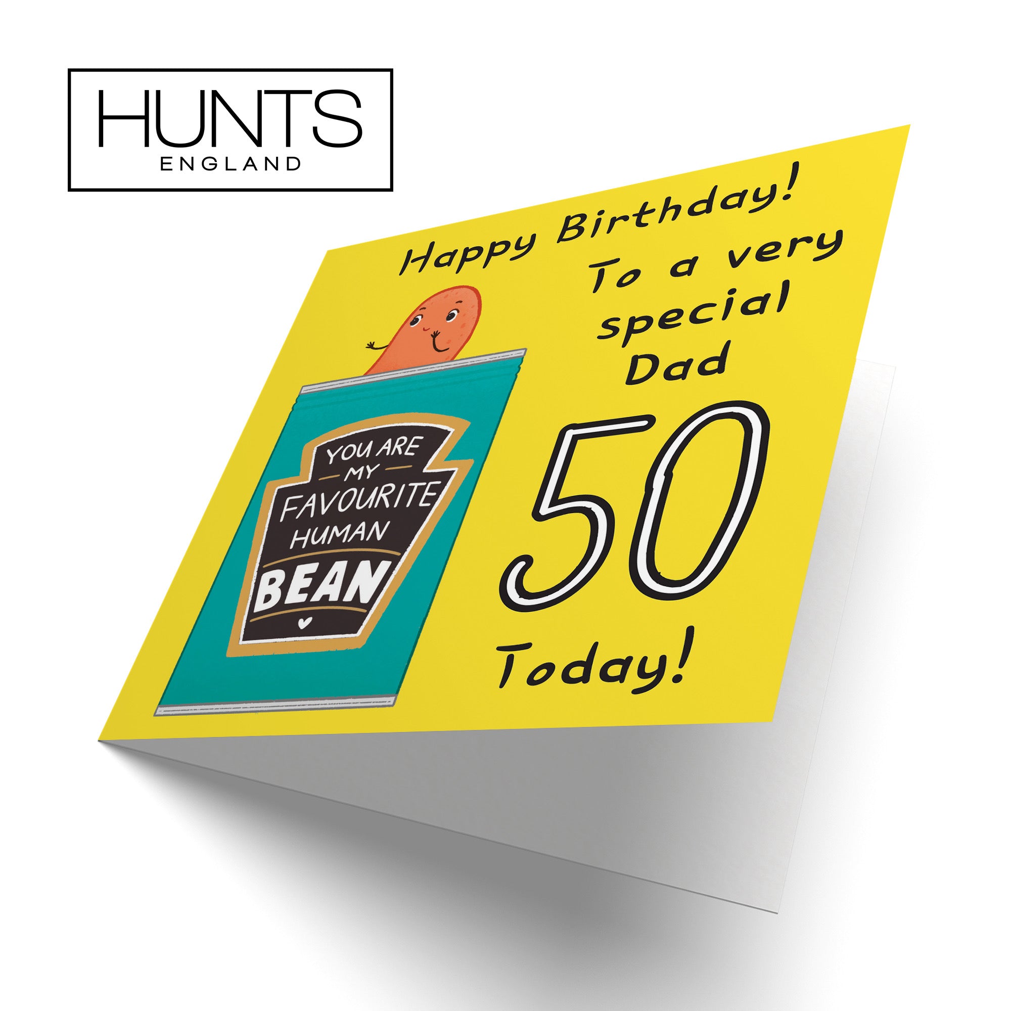 50th Dad Bean Birthday Card Yellow Iconic - Default Title (B0B46MWFRD)