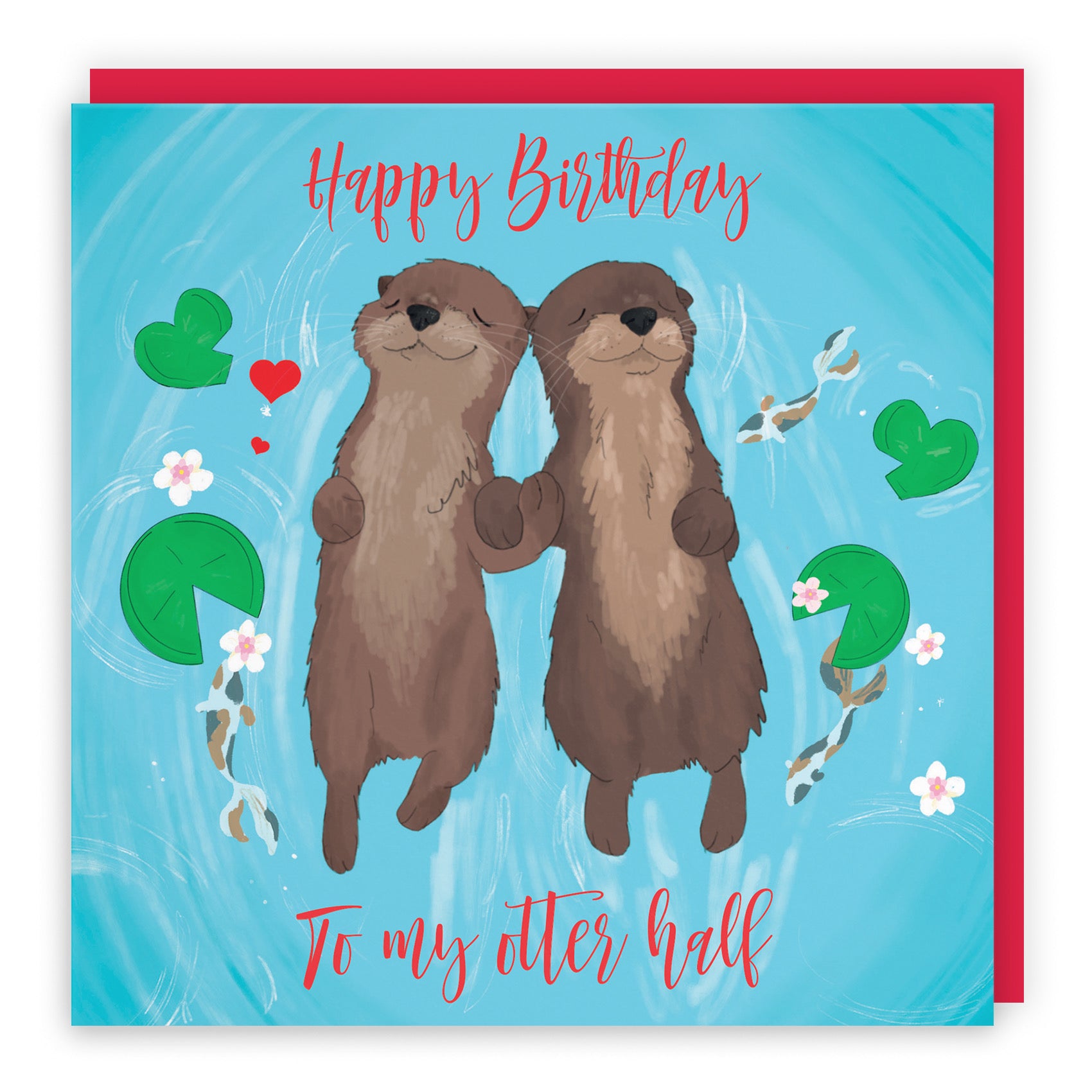 Otter Half Birthday Card Cute Animals - Default Title (B0B46N7X9C)