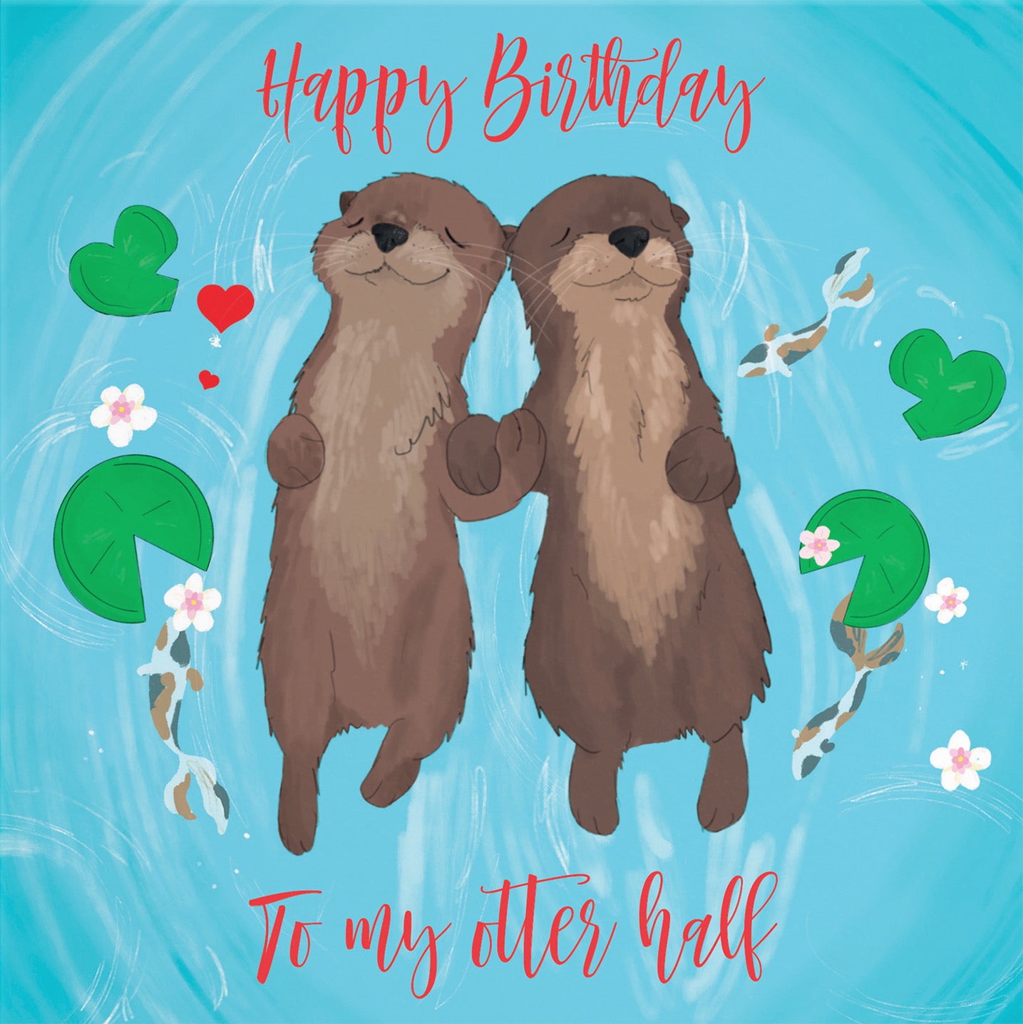 Otter Half Birthday Card Cute Animals - Default Title (B0B46N7X9C)