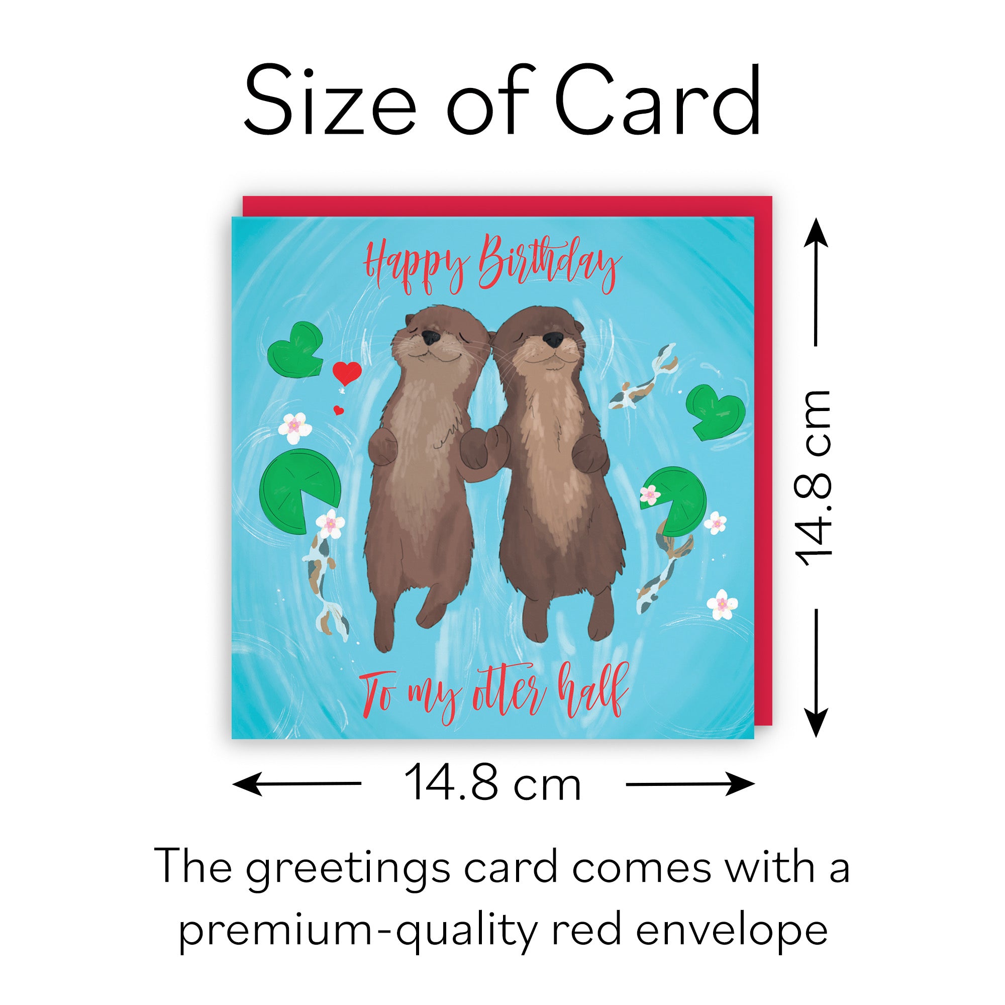 Otter Half Birthday Card Cute Animals - Default Title (B0B46N7X9C)