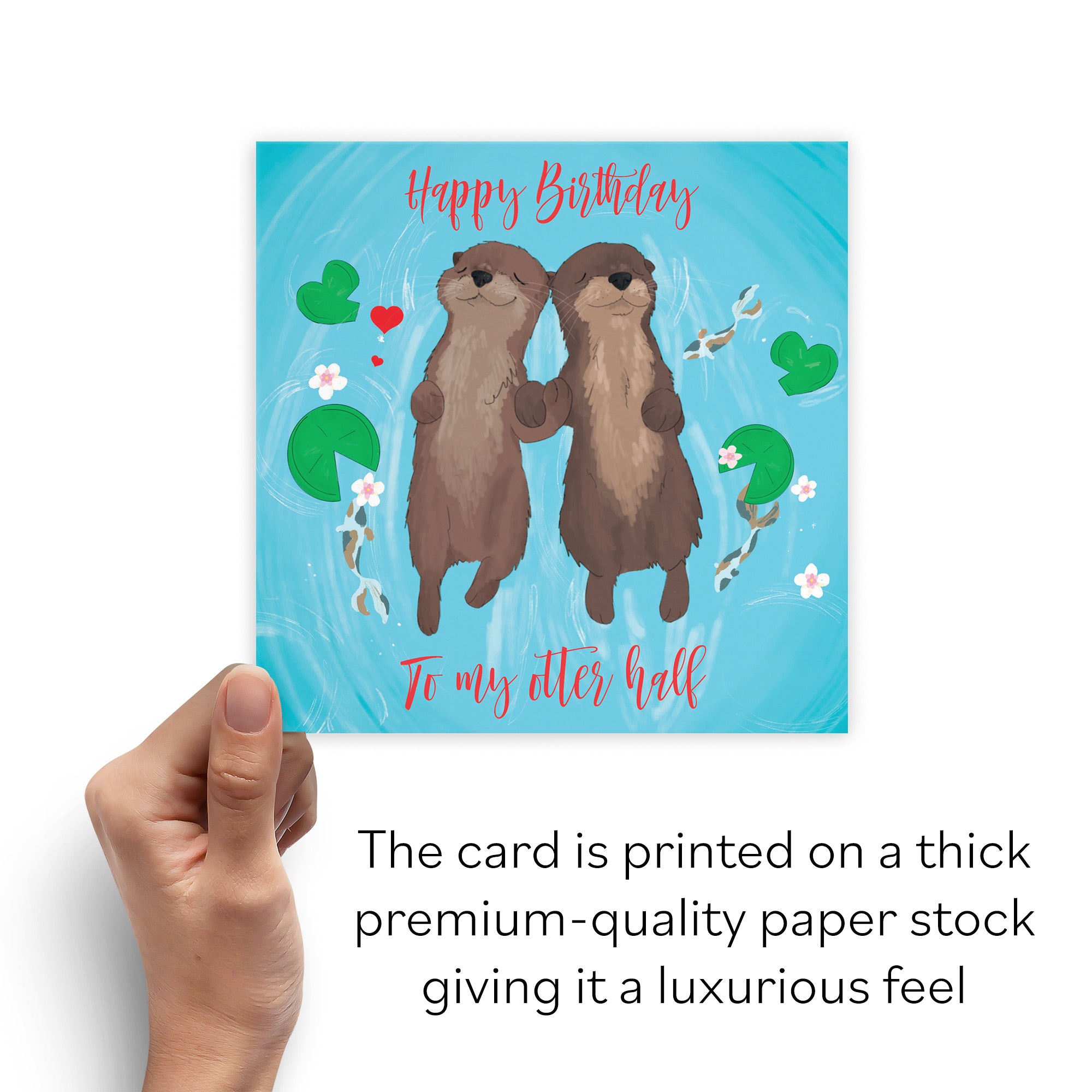 Otter Half Birthday Card Cute Animals - Default Title (B0B46N7X9C)