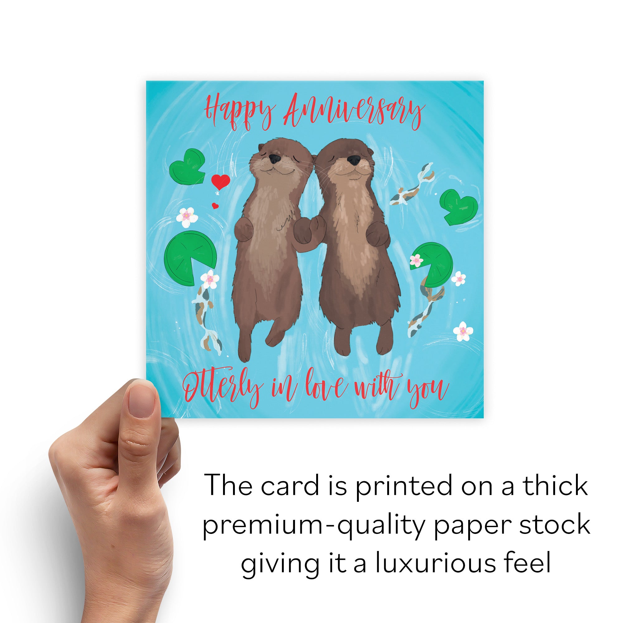 Romantic Otters Anniversary Card Cute Animals - Default Title (B0B51Y8N3N)