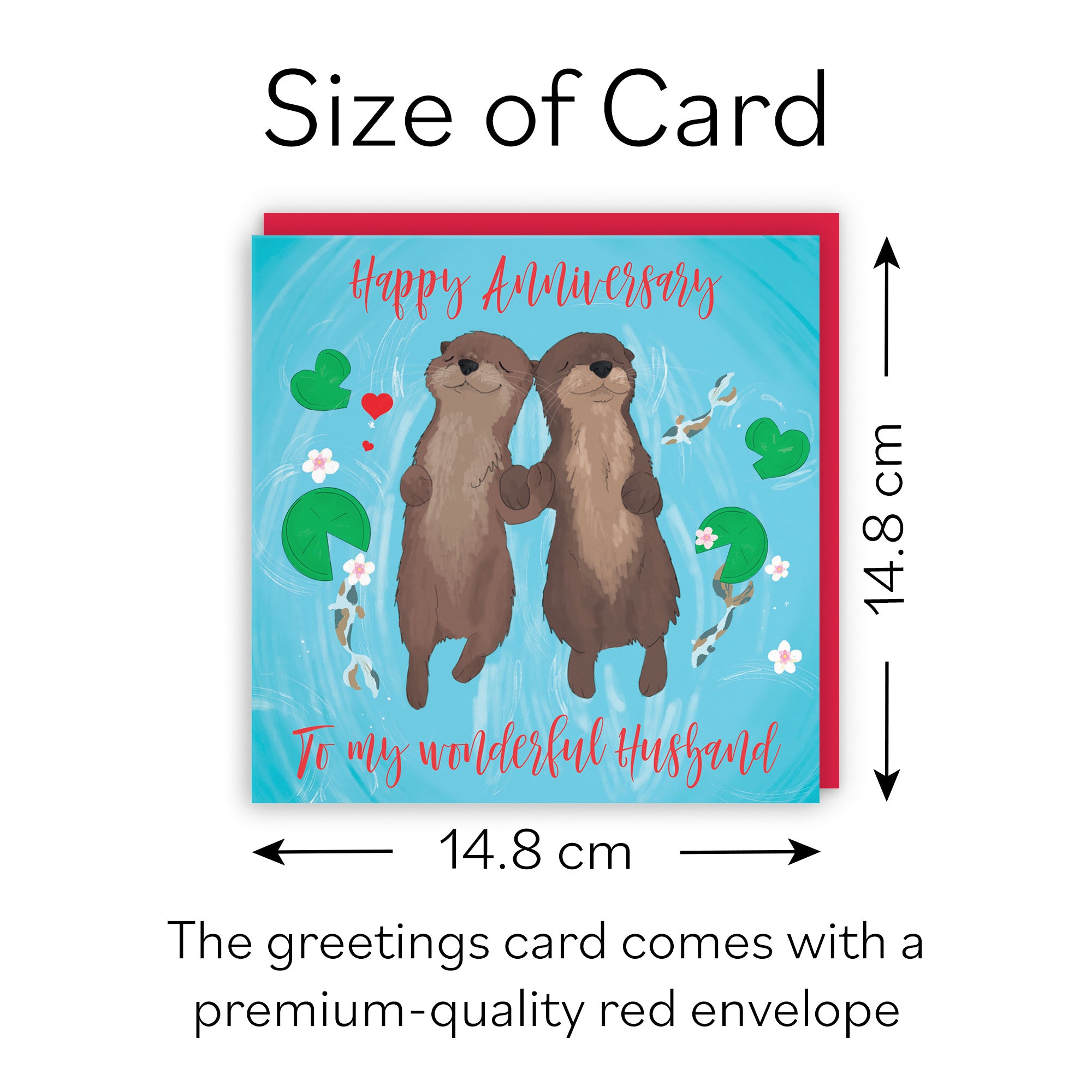 Husband Otters Anniversary Card Cute Animals - Default Title (B0B51Z2PF3)