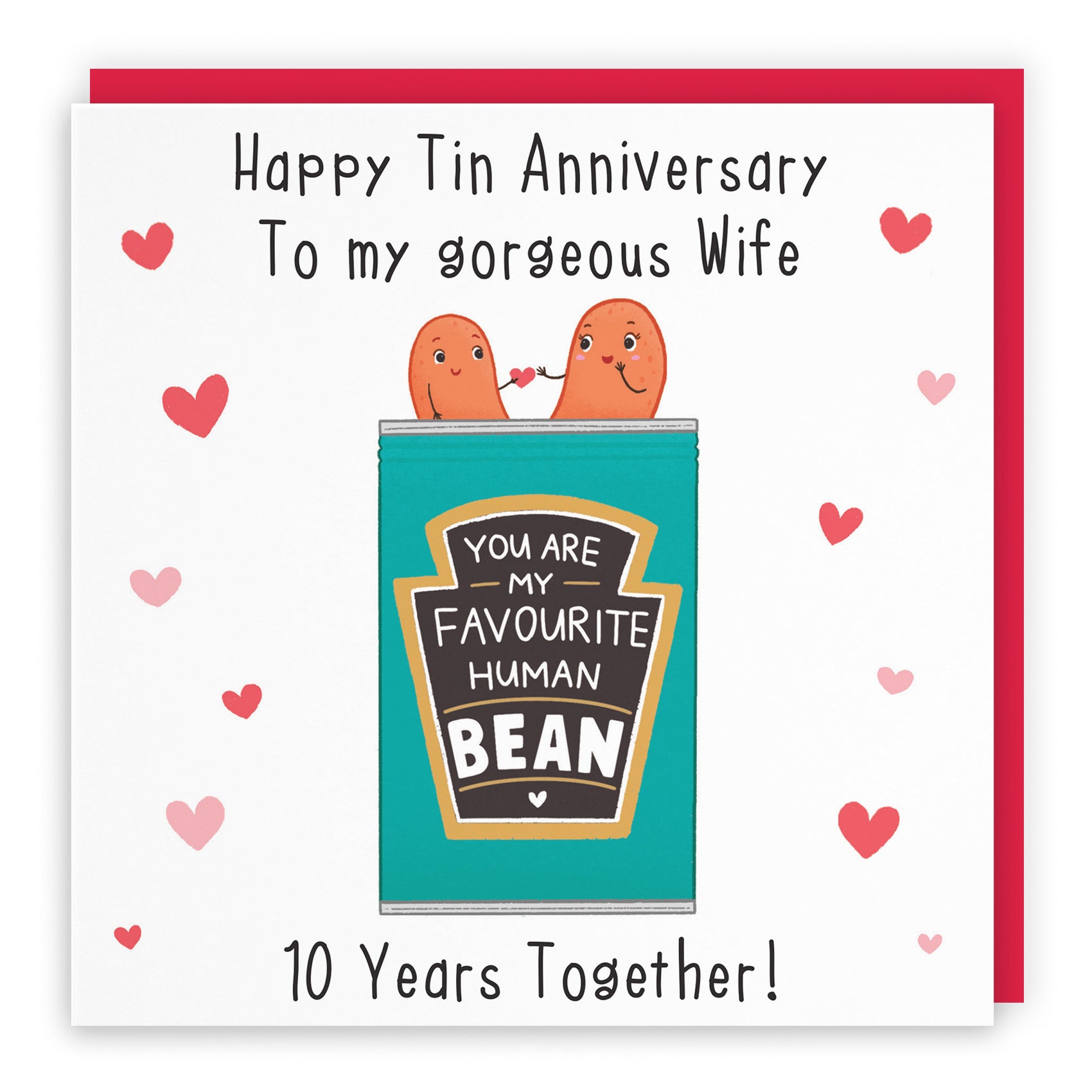 Wife 10th Bean Anniversary Card Iconic - Default Title (B0B521513D)