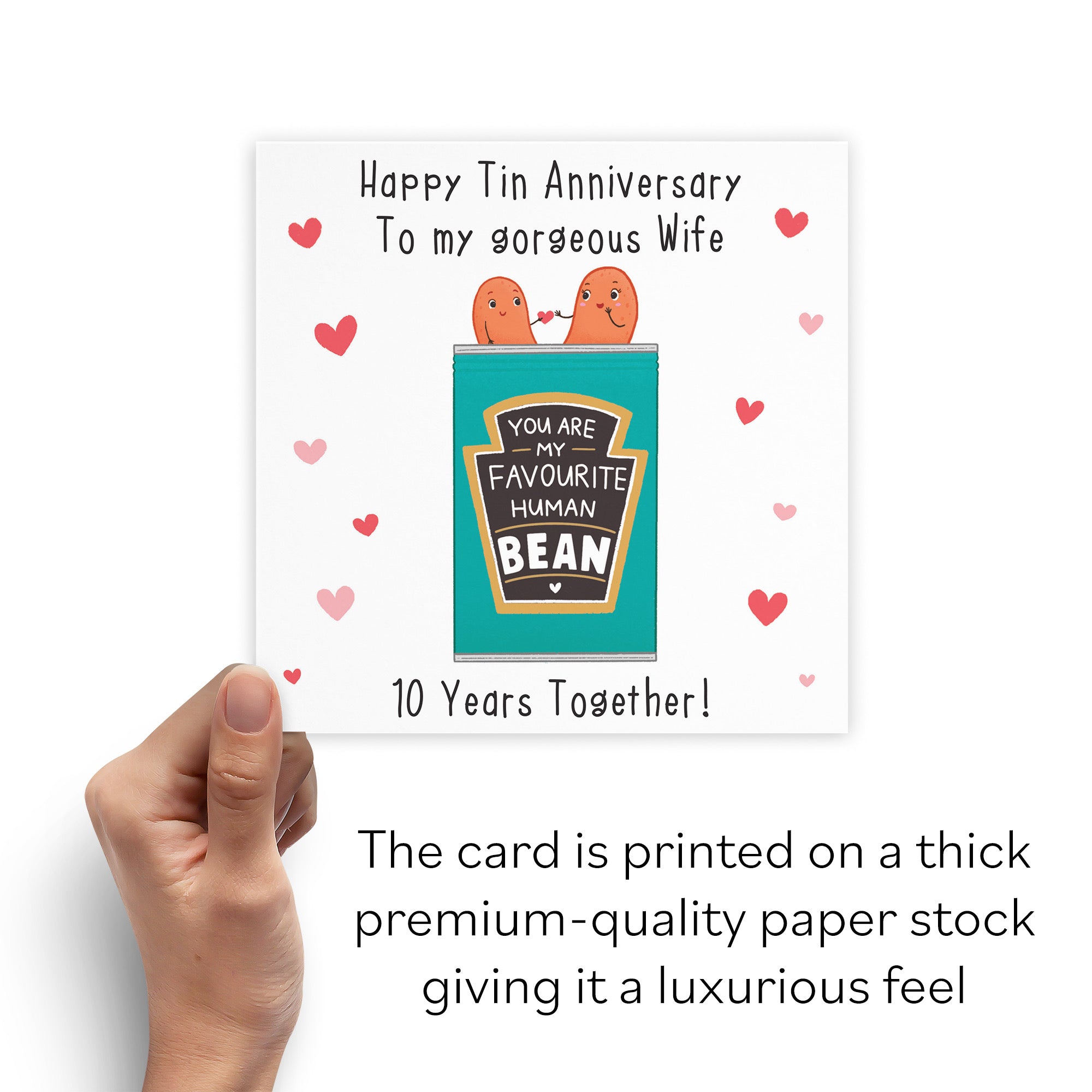 Wife 10th Bean Anniversary Card Iconic - Default Title (B0B521513D)