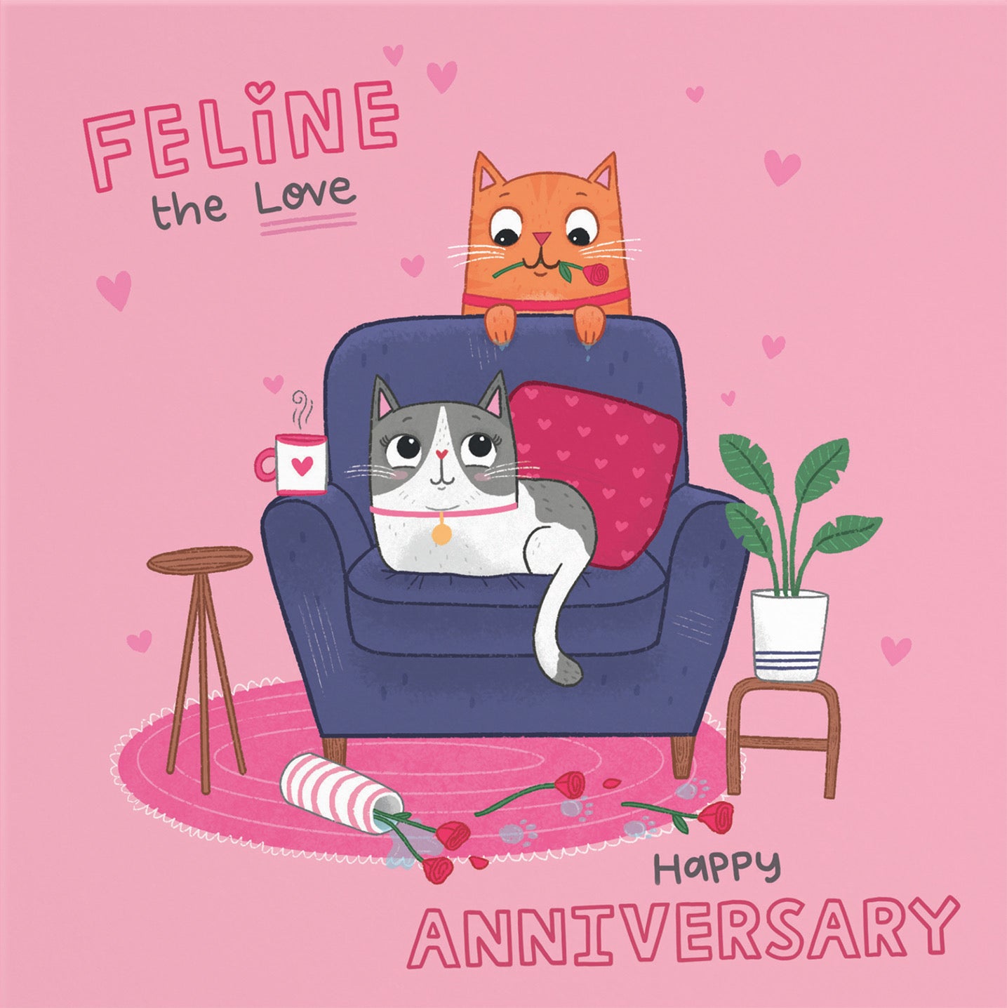 Romantic Cat Anniversary Card Iconic - Default Title (B0B5216GKM)