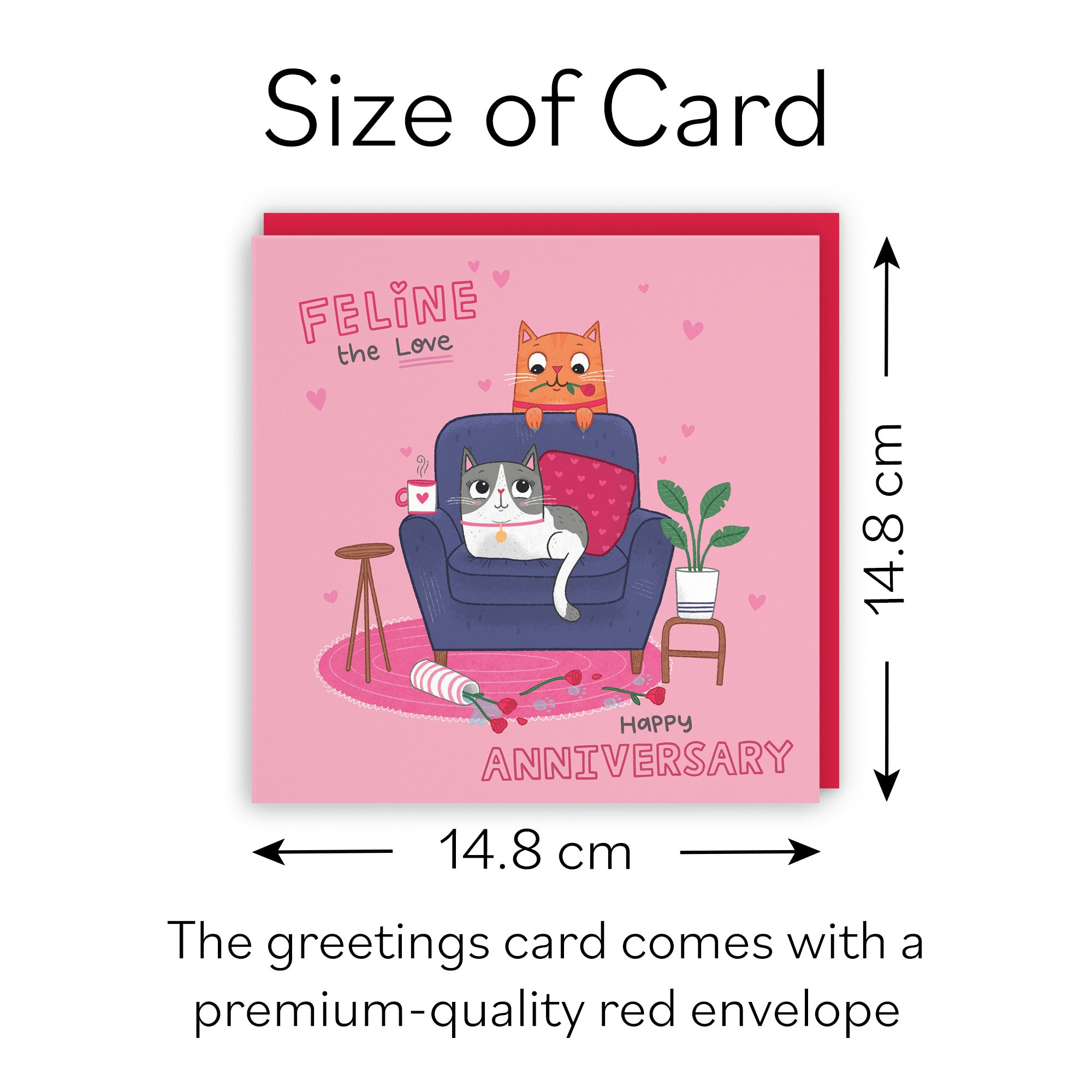 Romantic Cat Anniversary Card Iconic - Default Title (B0B5216GKM)