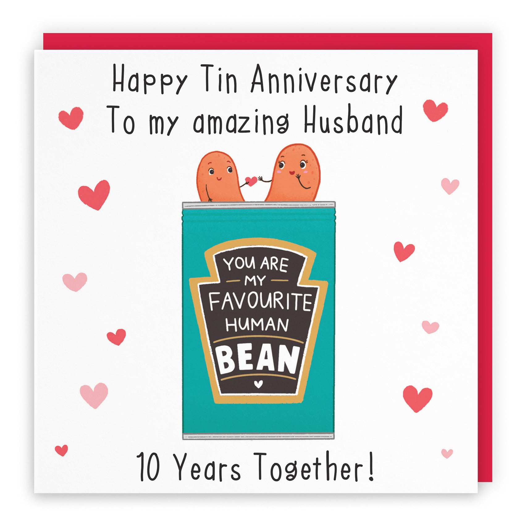 Husband 10th Bean Anniversary Card Iconic - Default Title (B0B522SGP7)