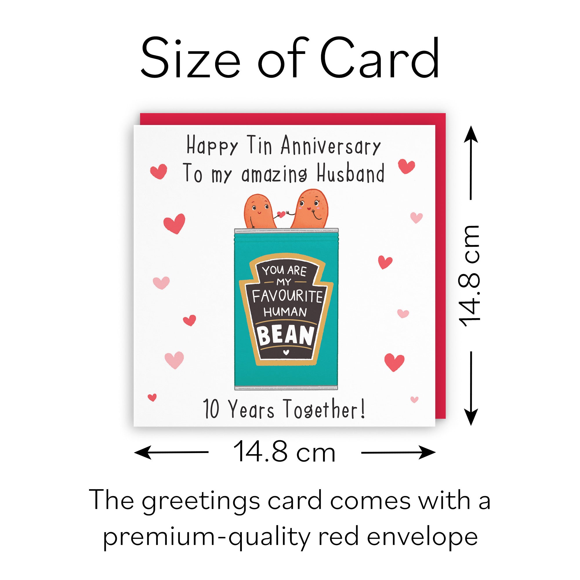 Husband 10th Bean Anniversary Card Iconic - Default Title (B0B522SGP7)