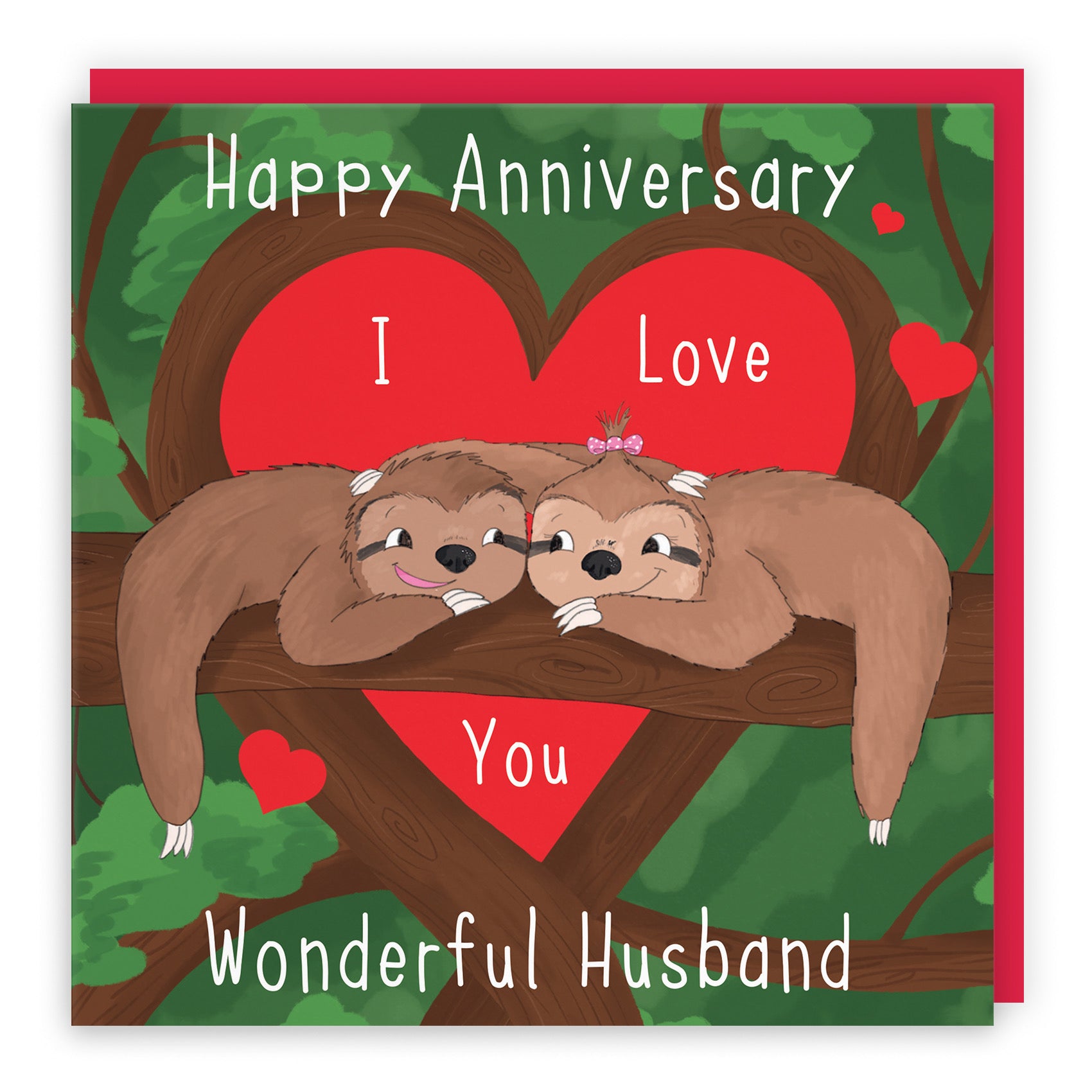 Husband Sloths Anniversary Card Cute Animals - Default Title (B0B523J3T4)