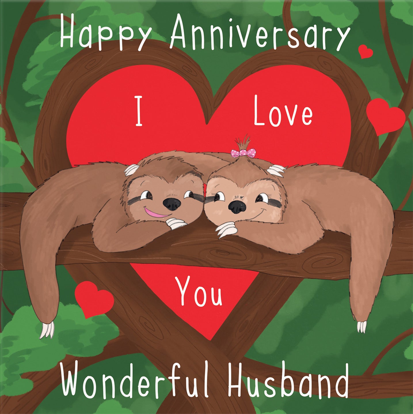 Husband Sloths Anniversary Card Cute Animals - Default Title (B0B523J3T4)