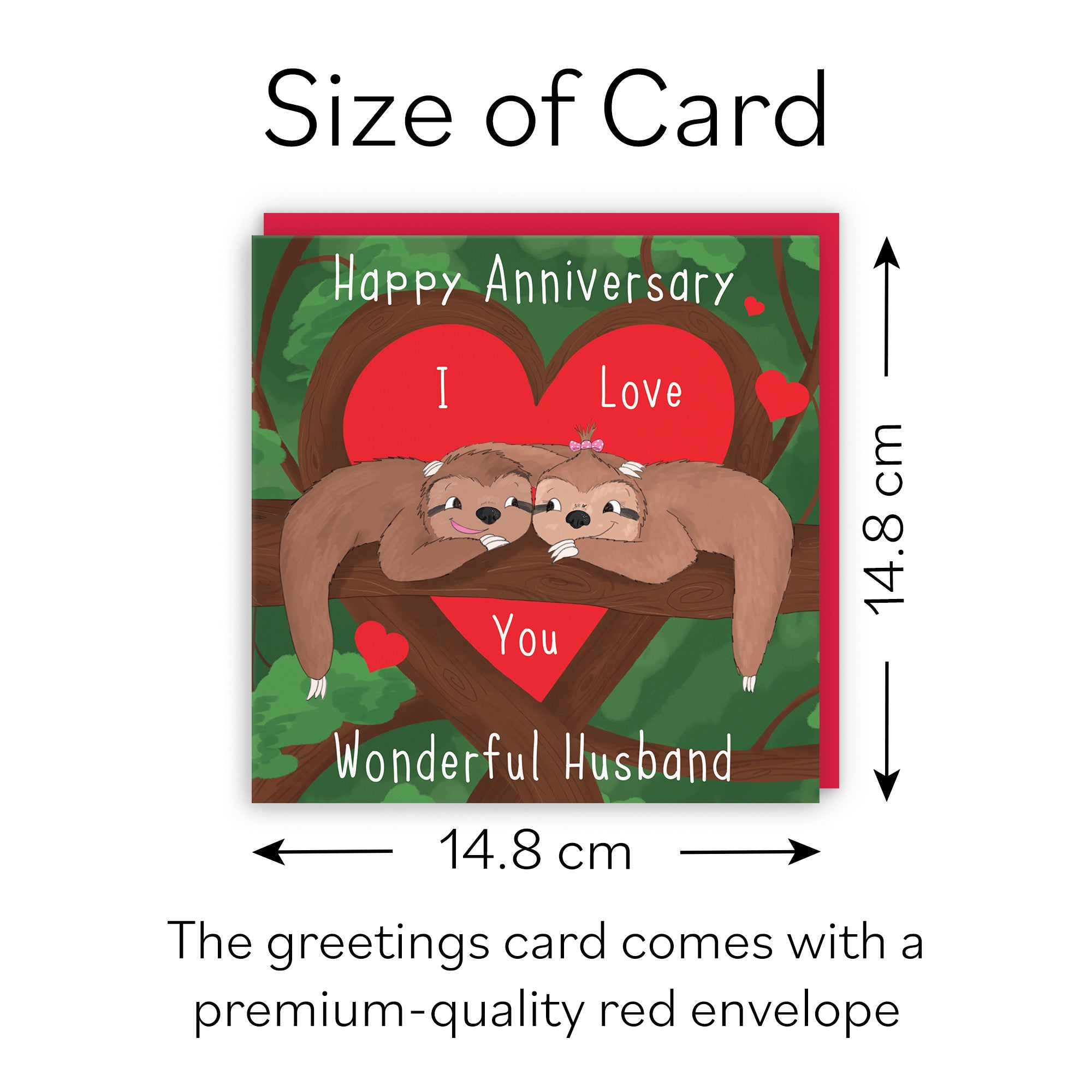 Husband Sloths Anniversary Card Cute Animals - Default Title (B0B523J3T4)