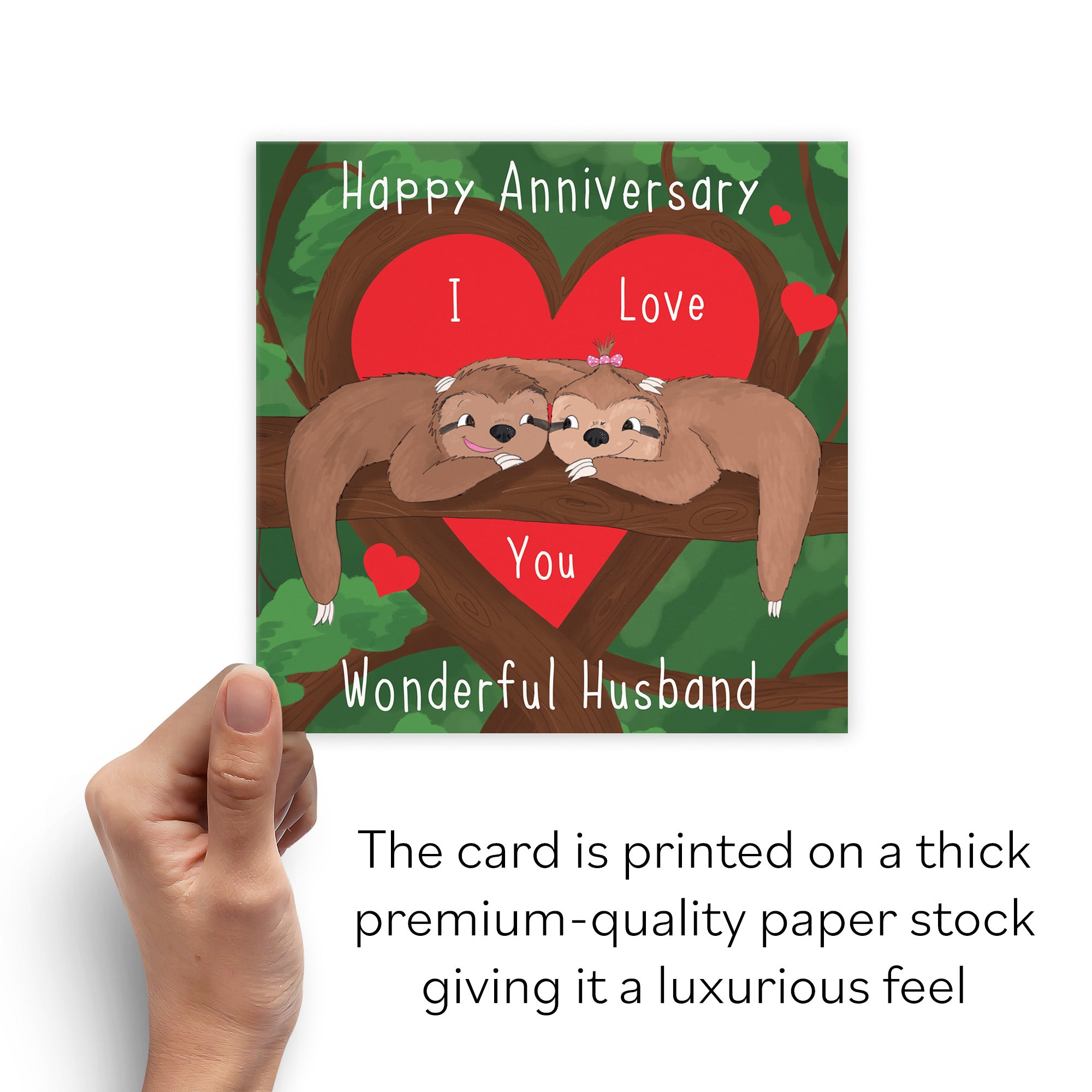 Husband Sloths Anniversary Card Cute Animals - Default Title (B0B523J3T4)