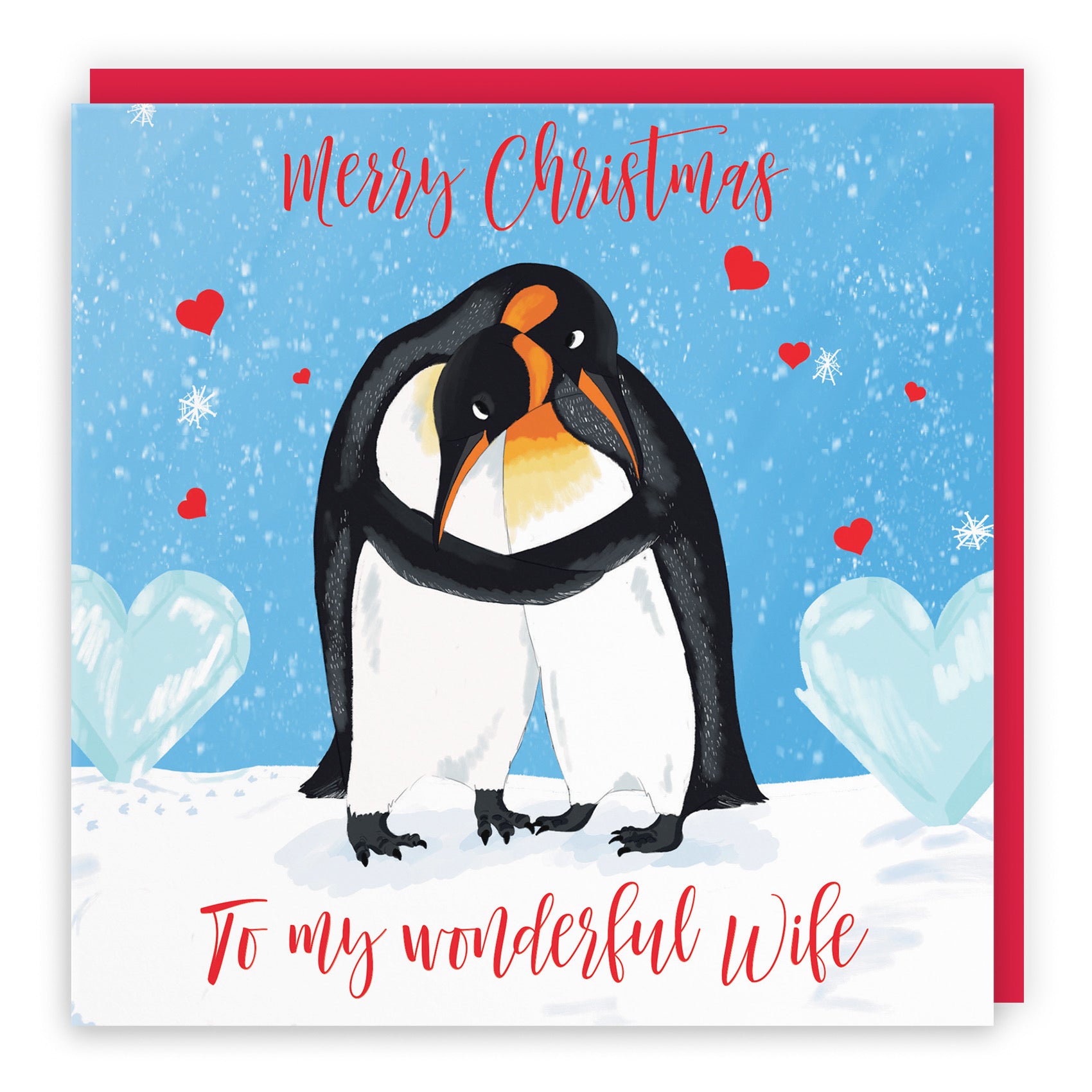 Wife Penguins Christmas Card Cute Animals - Default Title (B0B53L9LTZ)