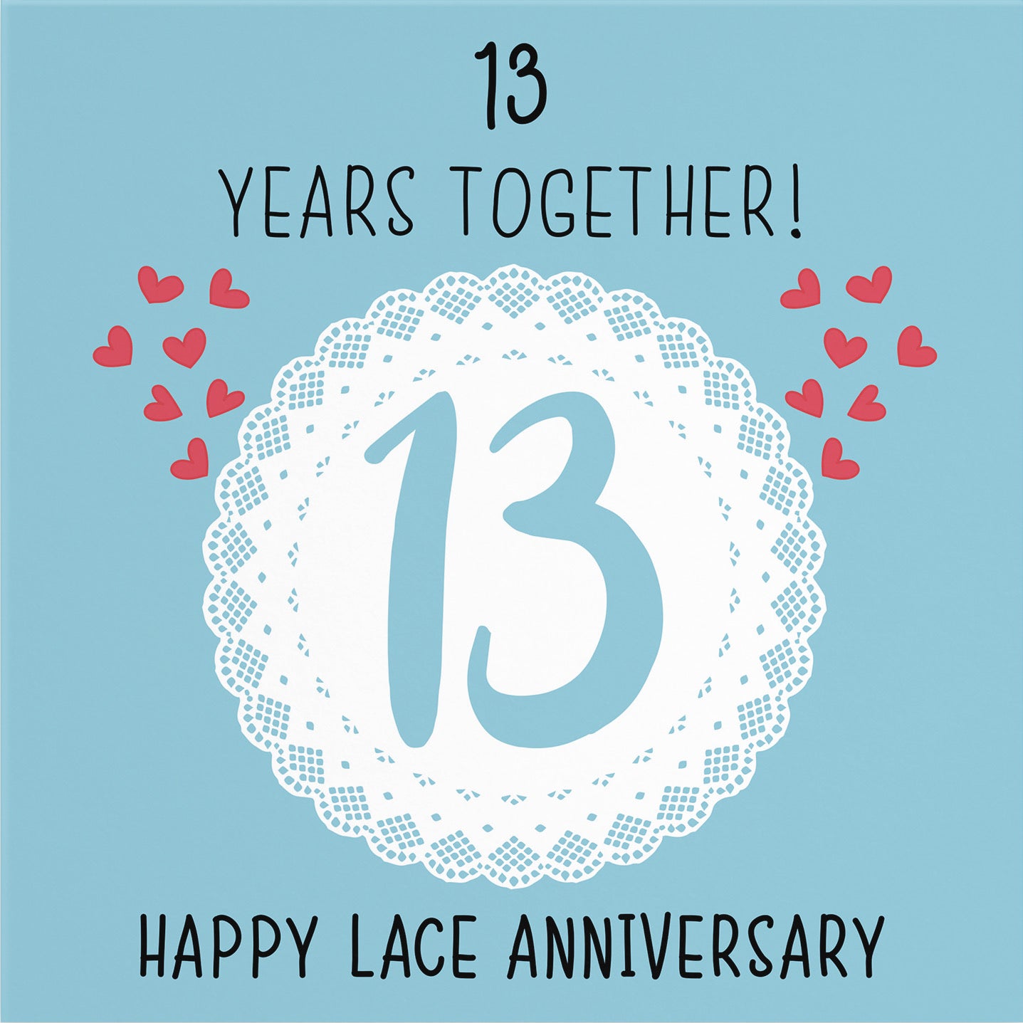 Large 13th Wedding Anniversary Card Iconic - Default Title (B0B678ZXMJ)
