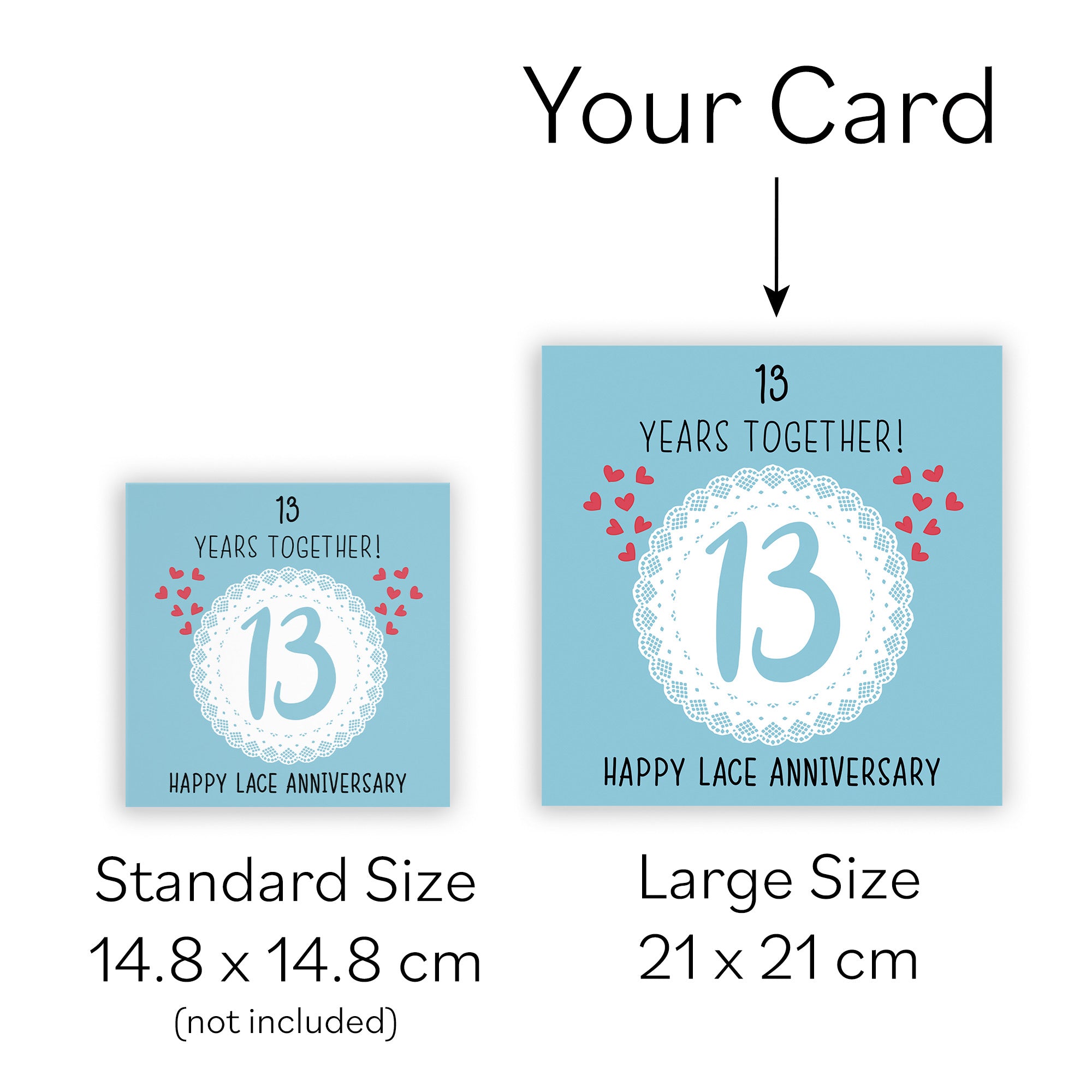 Large 13th Wedding Anniversary Card Iconic - Default Title (B0B678ZXMJ)