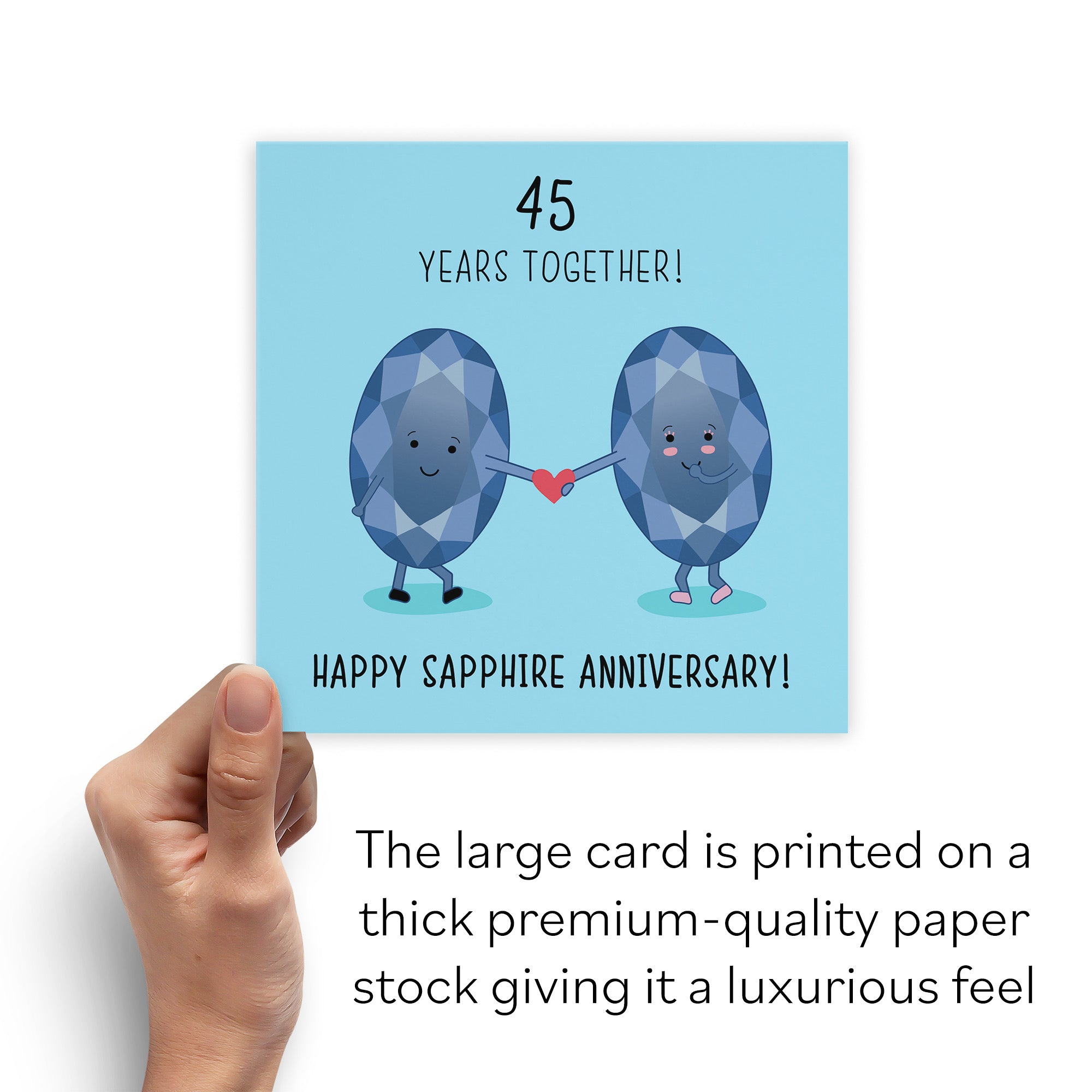 Large 45th Wedding Anniversary Card Sapphire Crystal Iconic - Default Title (B0B679R1FL)