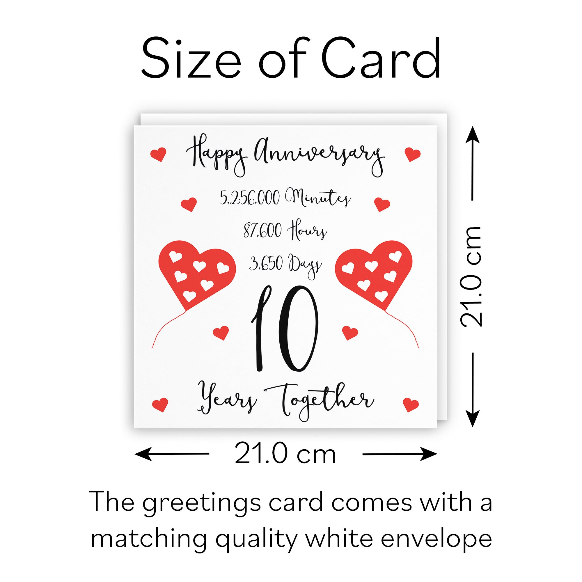 Large 10th Wedding Anniversary Card Timeless - Default Title (B0B679TLSM)