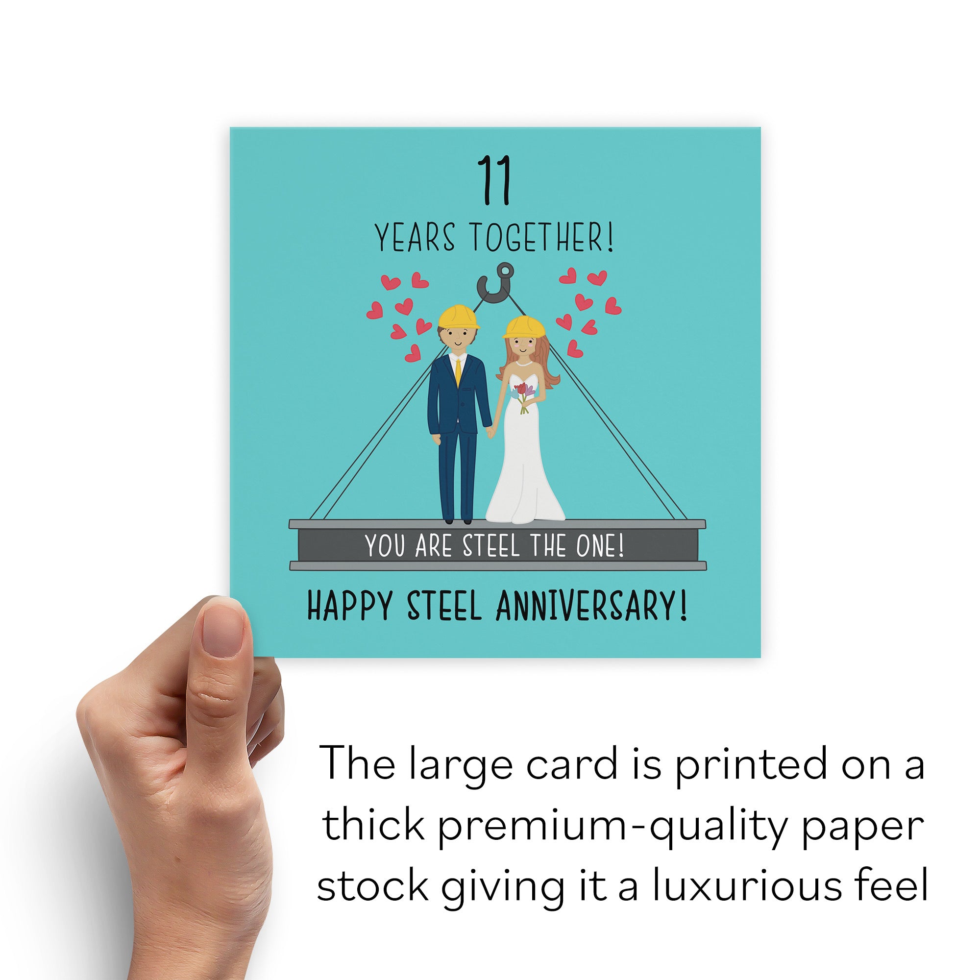 Large 11th Wedding Anniversary Card Iconic - Default Title (B0B679YNJ7)