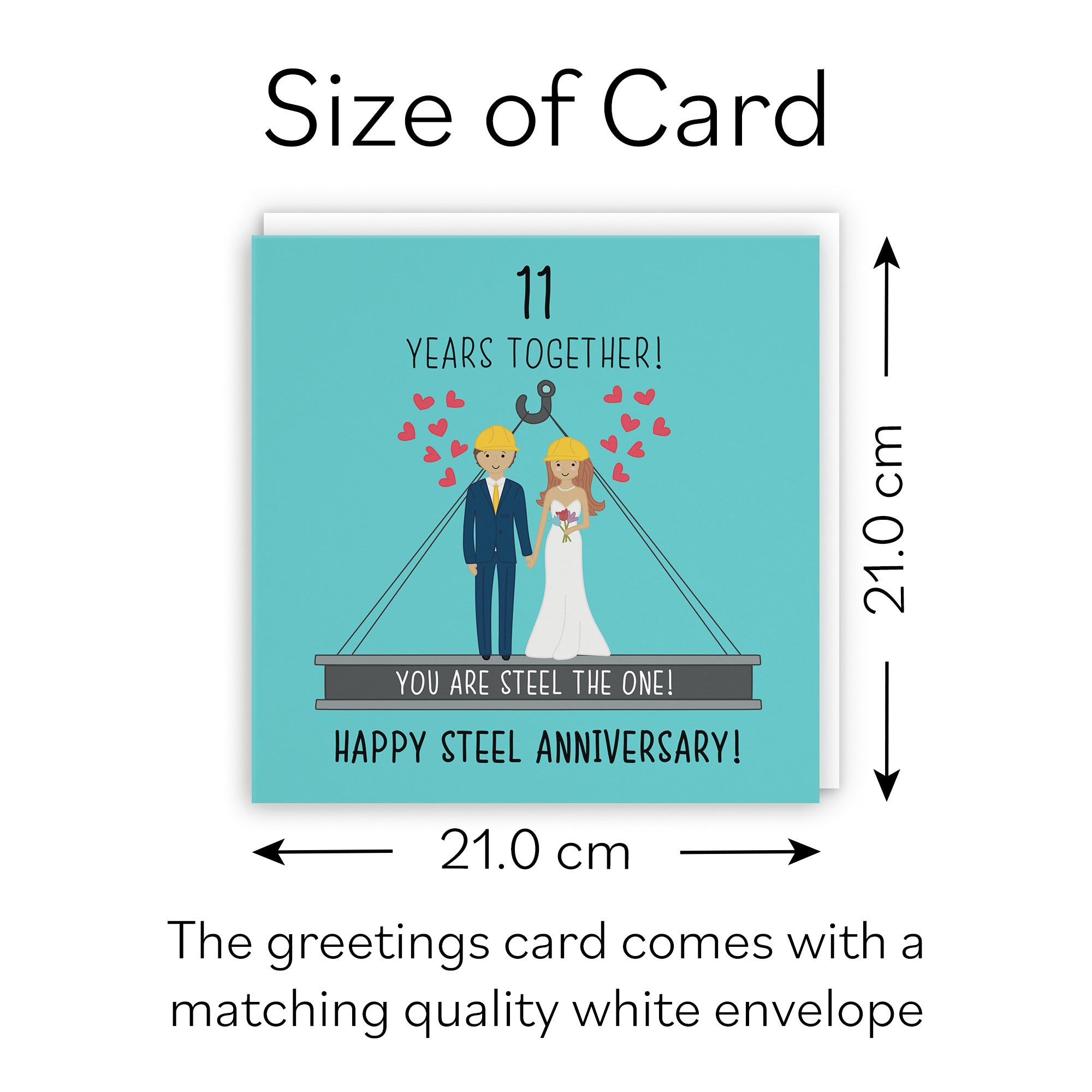 Large 11th Wedding Anniversary Card Iconic - Default Title (B0B679YNJ7)