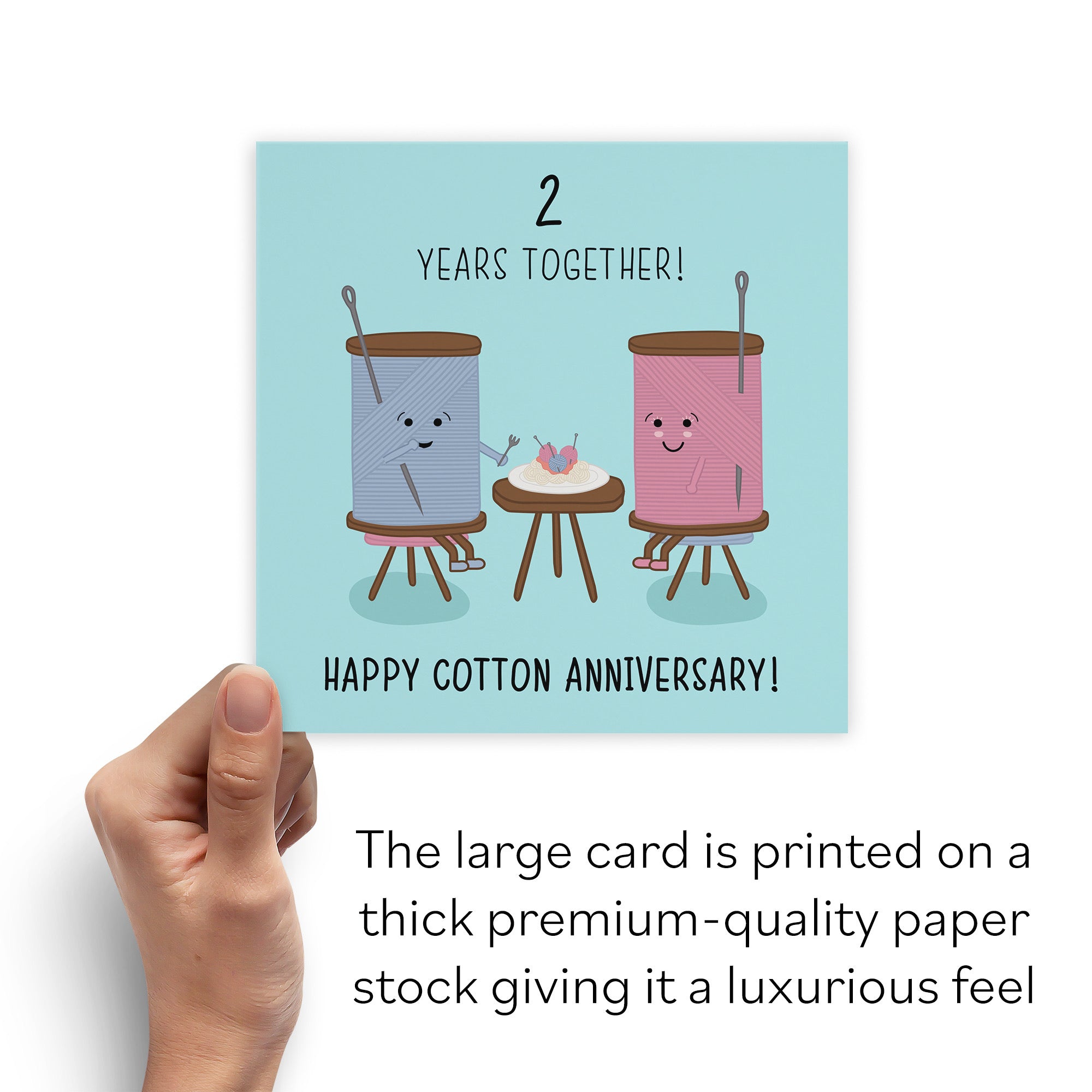 Large 2nd Wedding Anniversary Card Iconic - Default Title (B0B67B2KQN)