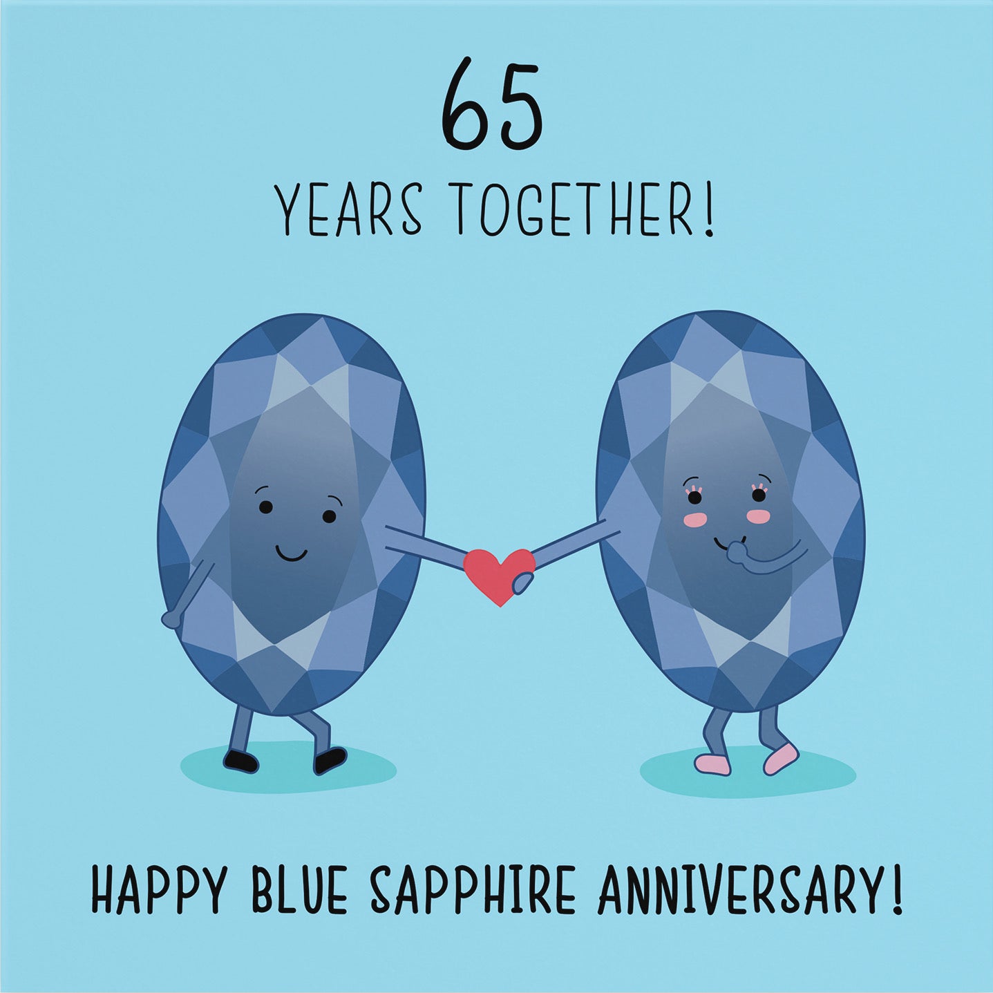 Large 65th Wedding Anniversary Card Blue Sapphire Crystal Iconic - Default Title (B0B67B9MYG)