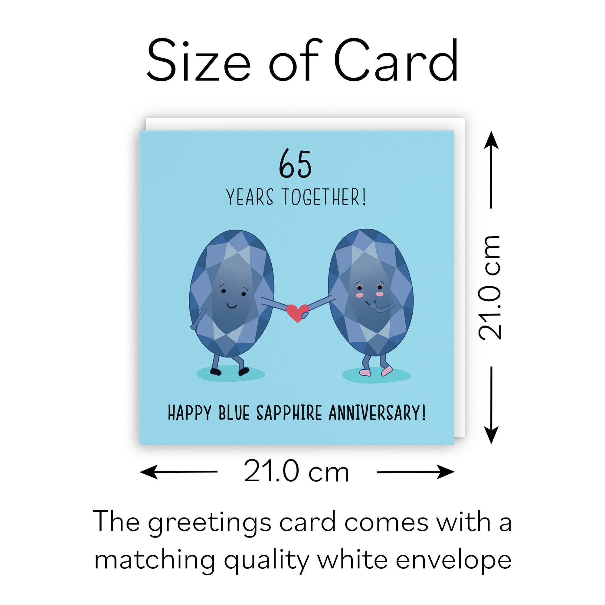 Large 65th Wedding Anniversary Card Blue Sapphire Crystal Iconic - Default Title (B0B67B9MYG)