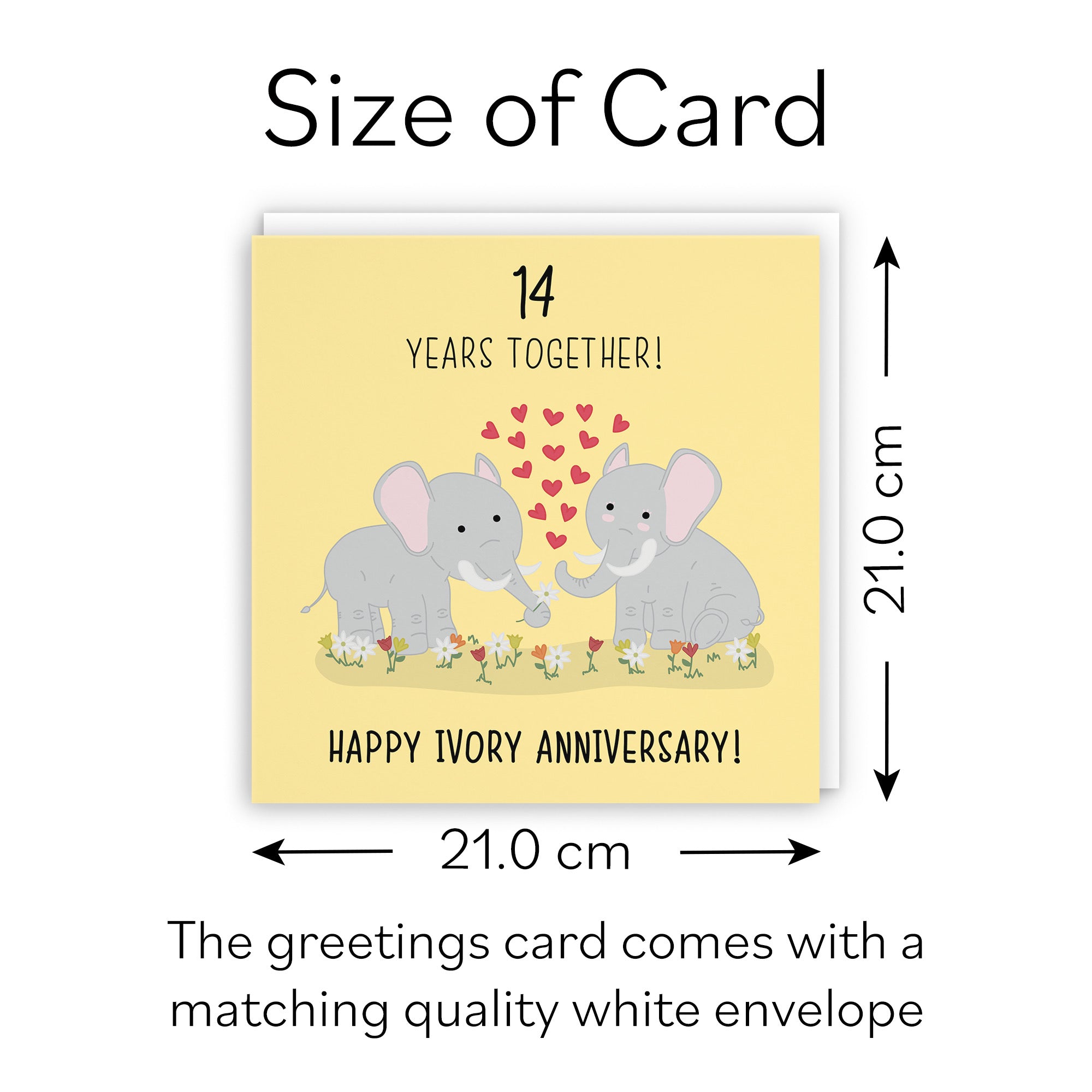 Large 14th Wedding Anniversary Card Iconic - Default Title (B0B67BHKPV)