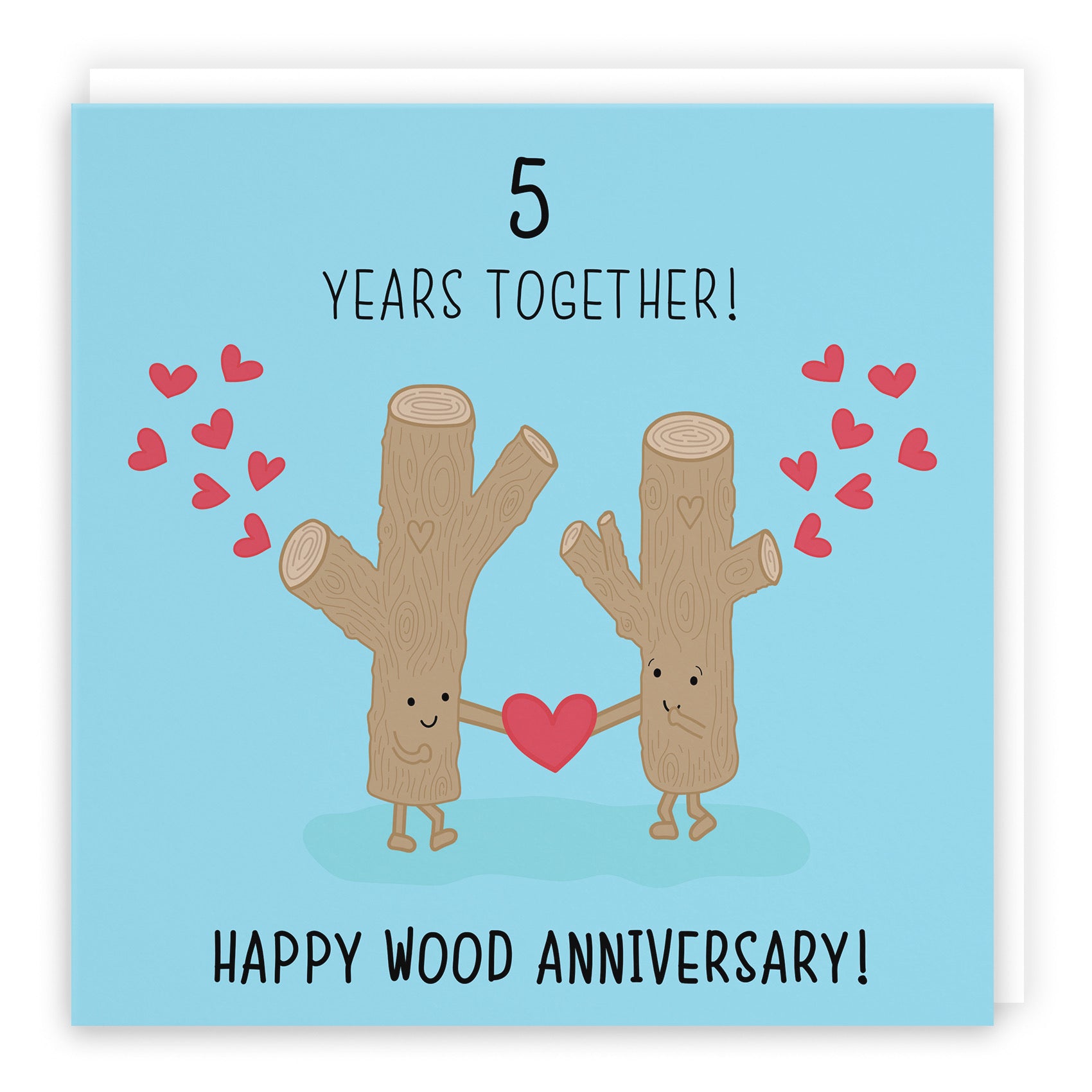 Large 5th Wedding Anniversary Card Tree Trunks Iconic - Default Title (B0B67BQJ82)