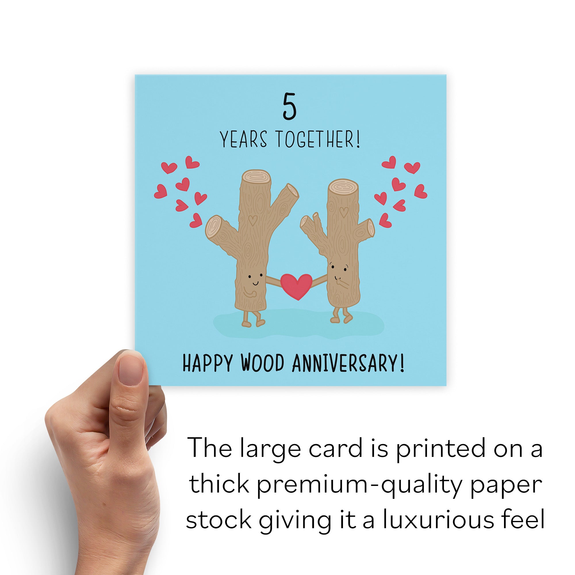 Large 5th Wedding Anniversary Card Tree Trunks Iconic - Default Title (B0B67BQJ82)