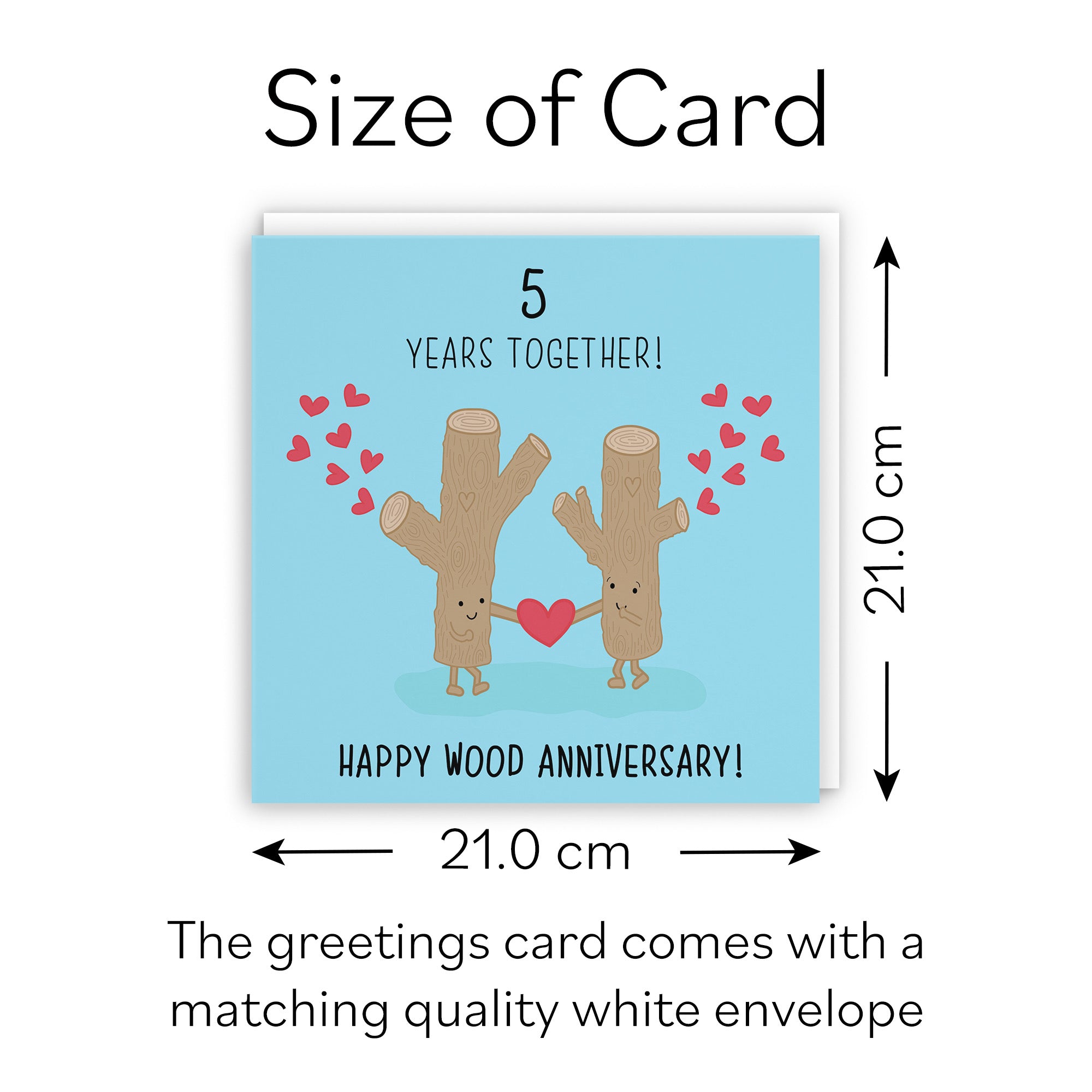 Large 5th Wedding Anniversary Card Tree Trunks Iconic - Default Title (B0B67BQJ82)