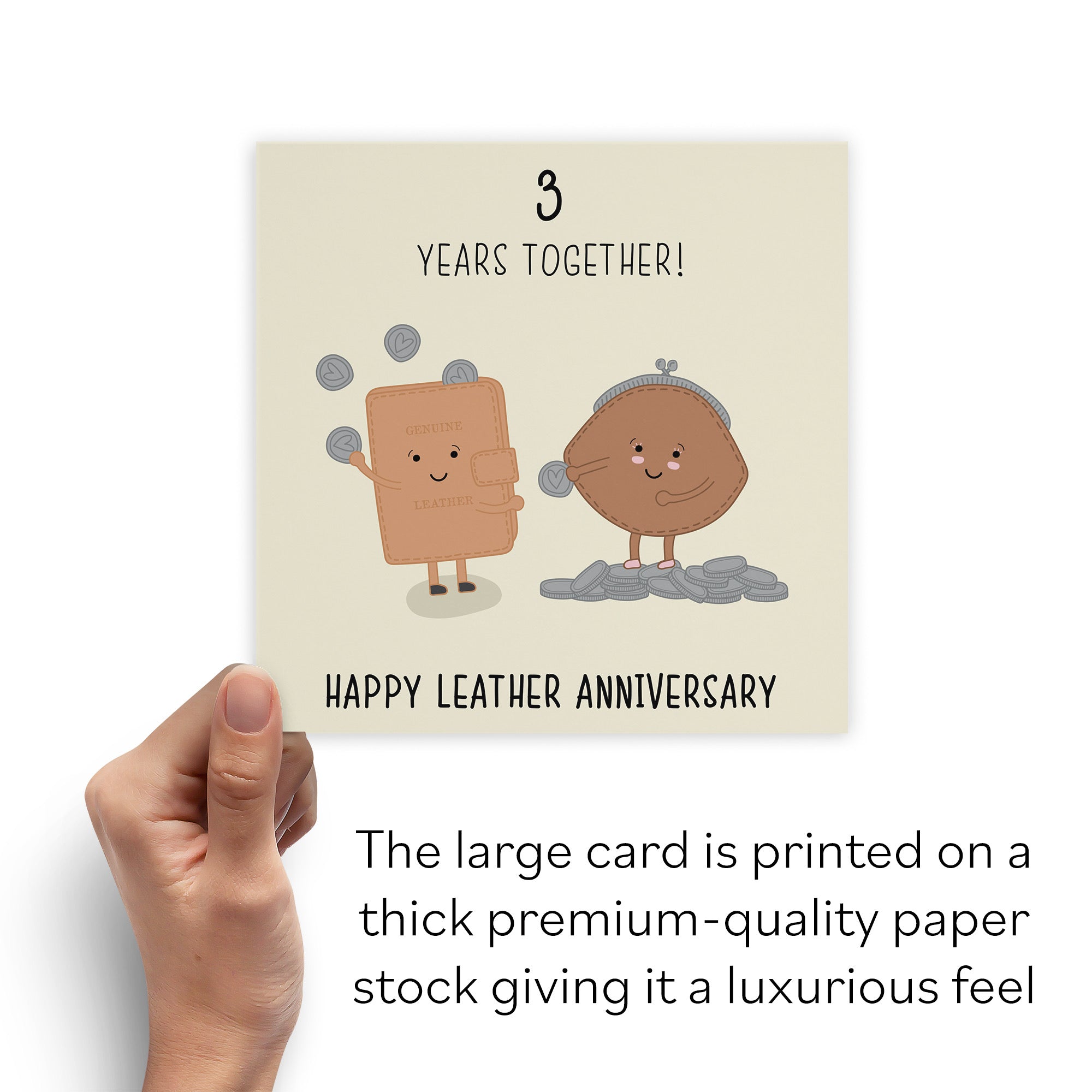 Large 3rd Wedding Anniversary Card Iconic - Default Title (B0B67BXN1S)