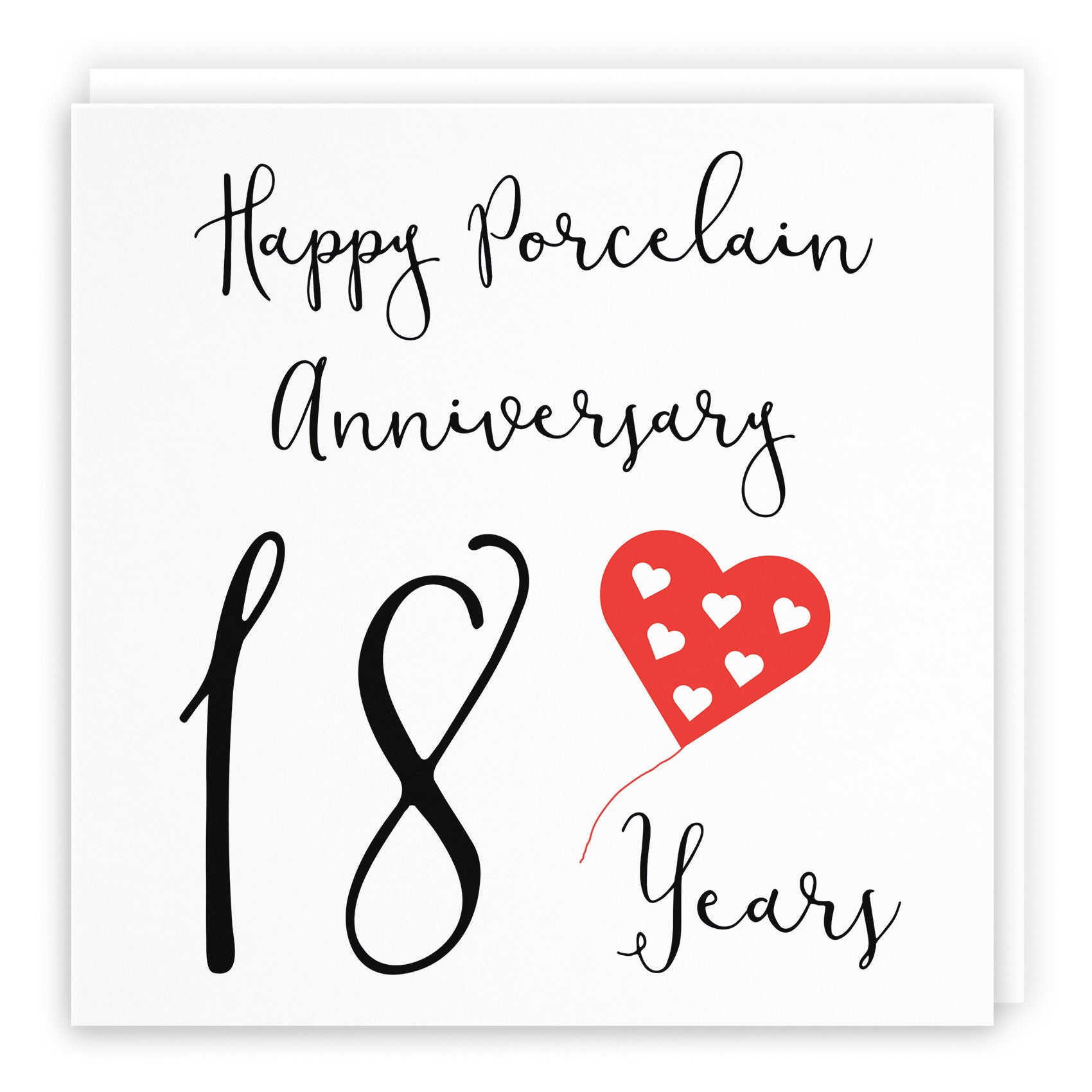 Large 18th Wedding Anniversary Card Red Heart - Default Title (B0B67C62GD)