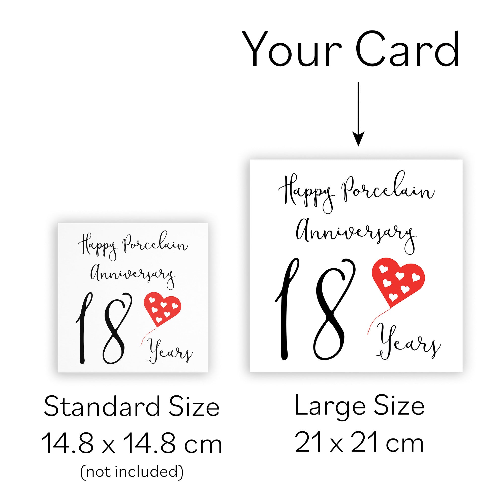 Large 18th Wedding Anniversary Card Red Heart - Default Title (B0B67C62GD)