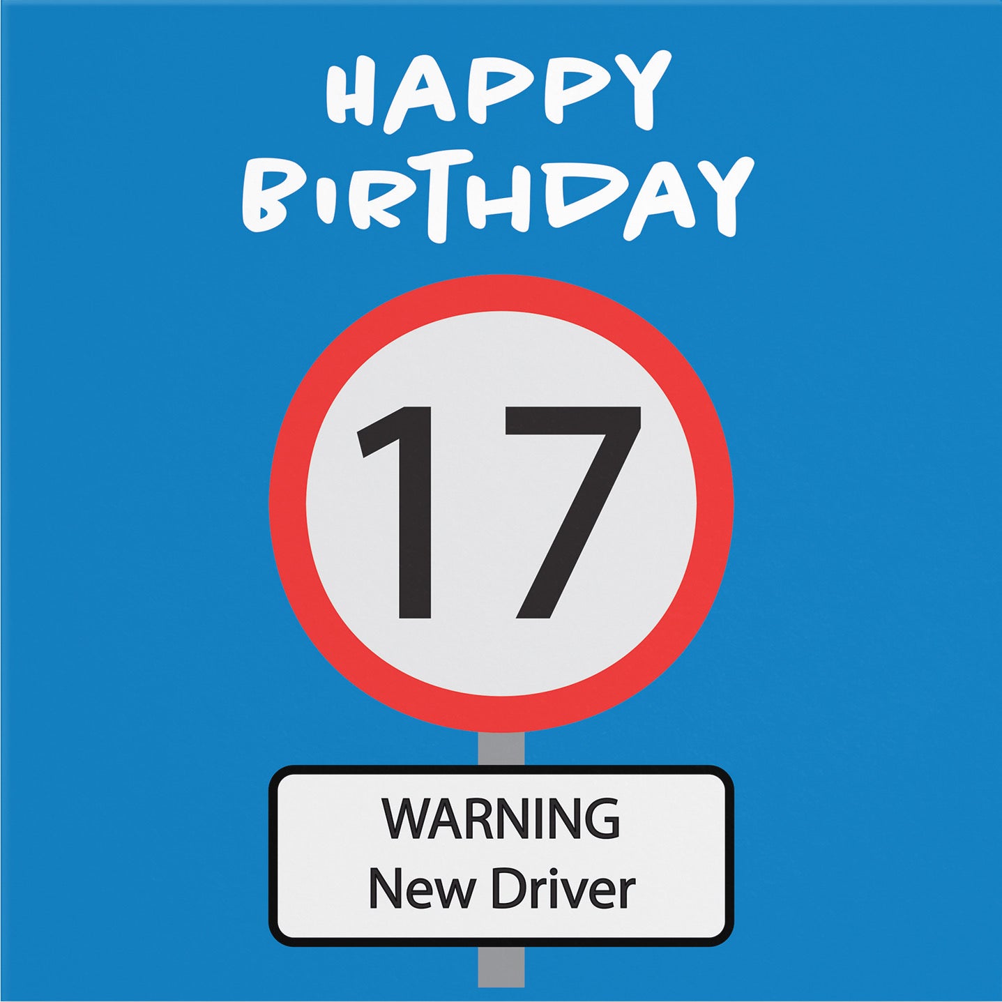 Large Funny 17th Birthday Card Road Sign - Default Title (B0B69SPJGL)