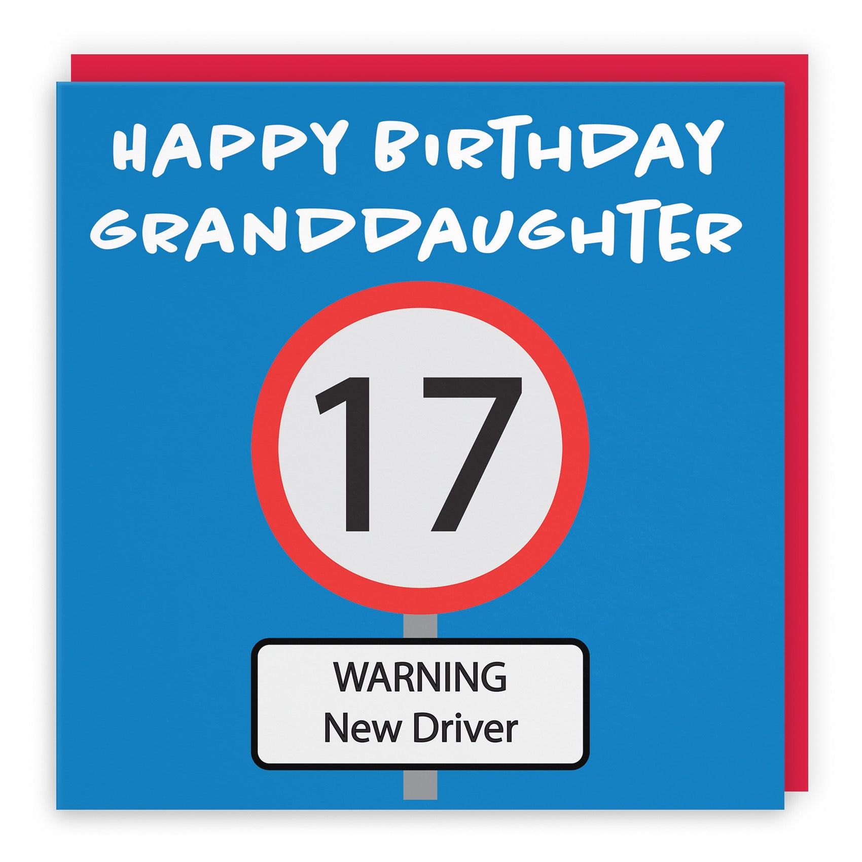 Large Granddaughter 17th Birthday Card Road Sign - Default Title (B0B69V94PR)