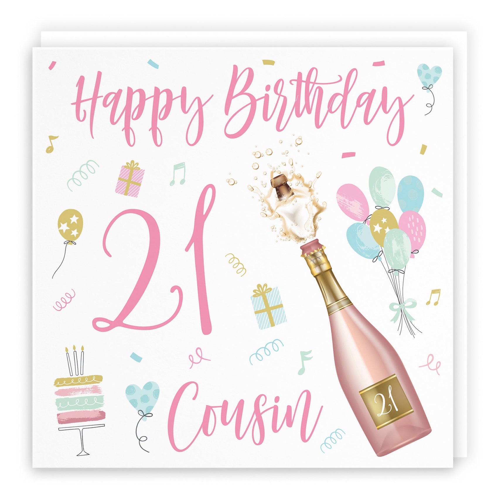 Large Cousin 21st Female Birthday Card Champagne - Default Title (B0B69W23WK)