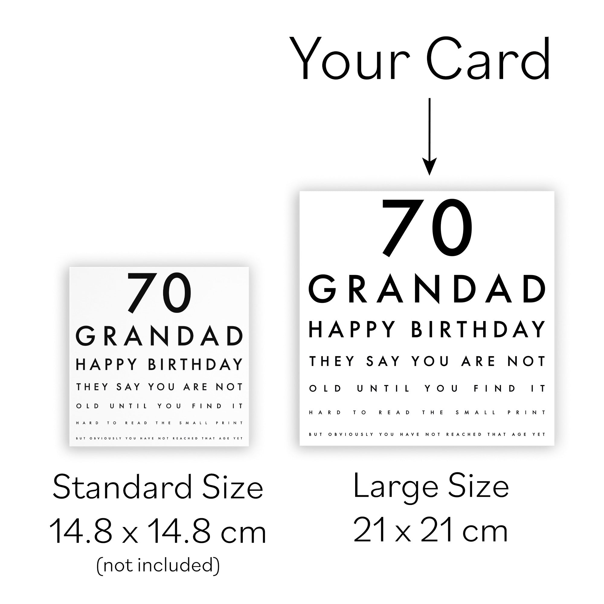 Personalised 70th BIRTHDAY CARD For Him Son Brother Grandad Dad