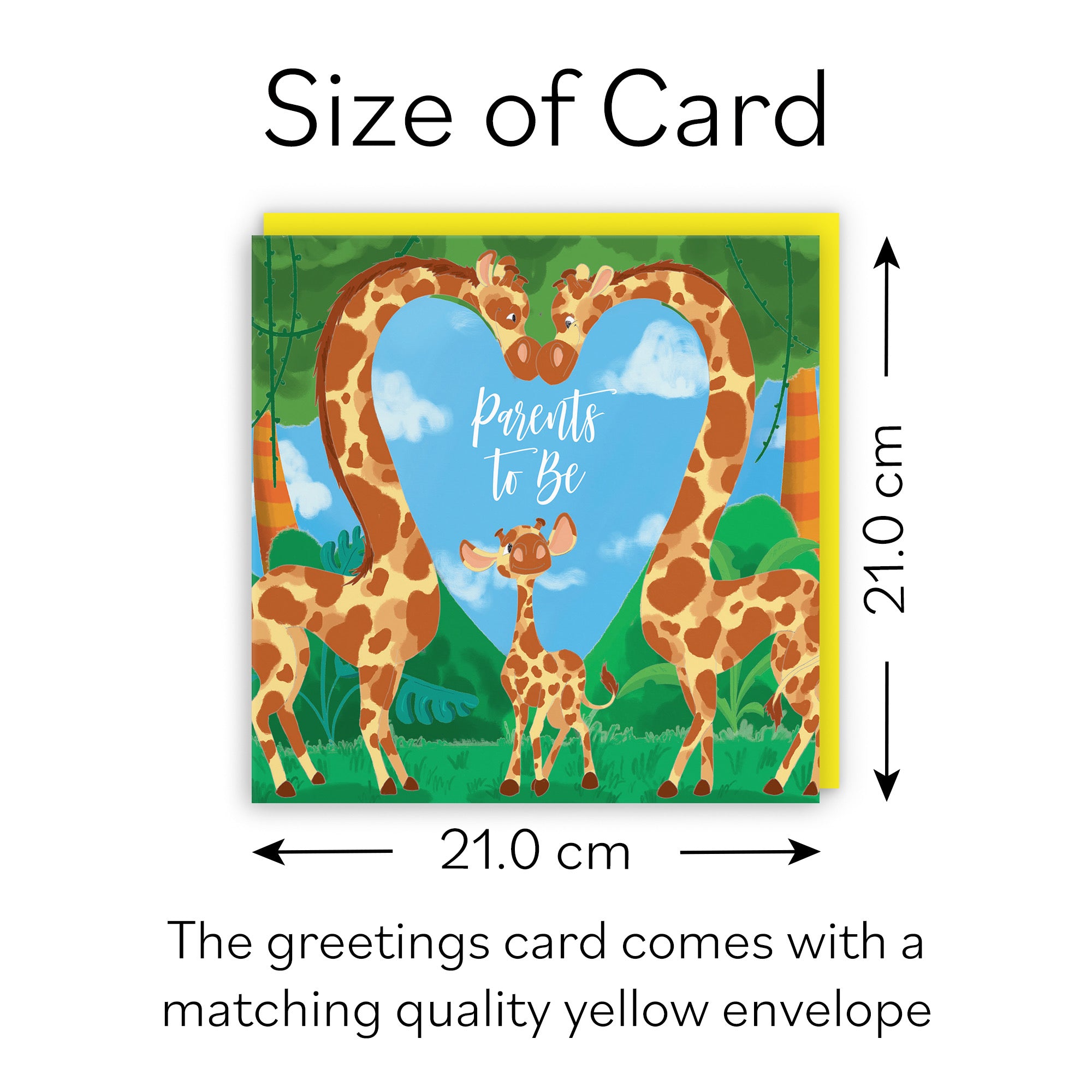 Large Parents To Be Congratulations New Baby Card Cute Giraffes Jungle - Default Title (B0B6WQG9SW)