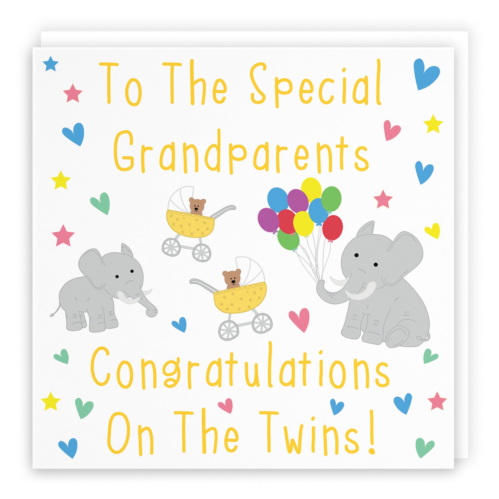 Large Congratulations New Baby Twins Card For Grandparents Iconic - Default Title (B0B6WSF2D4)