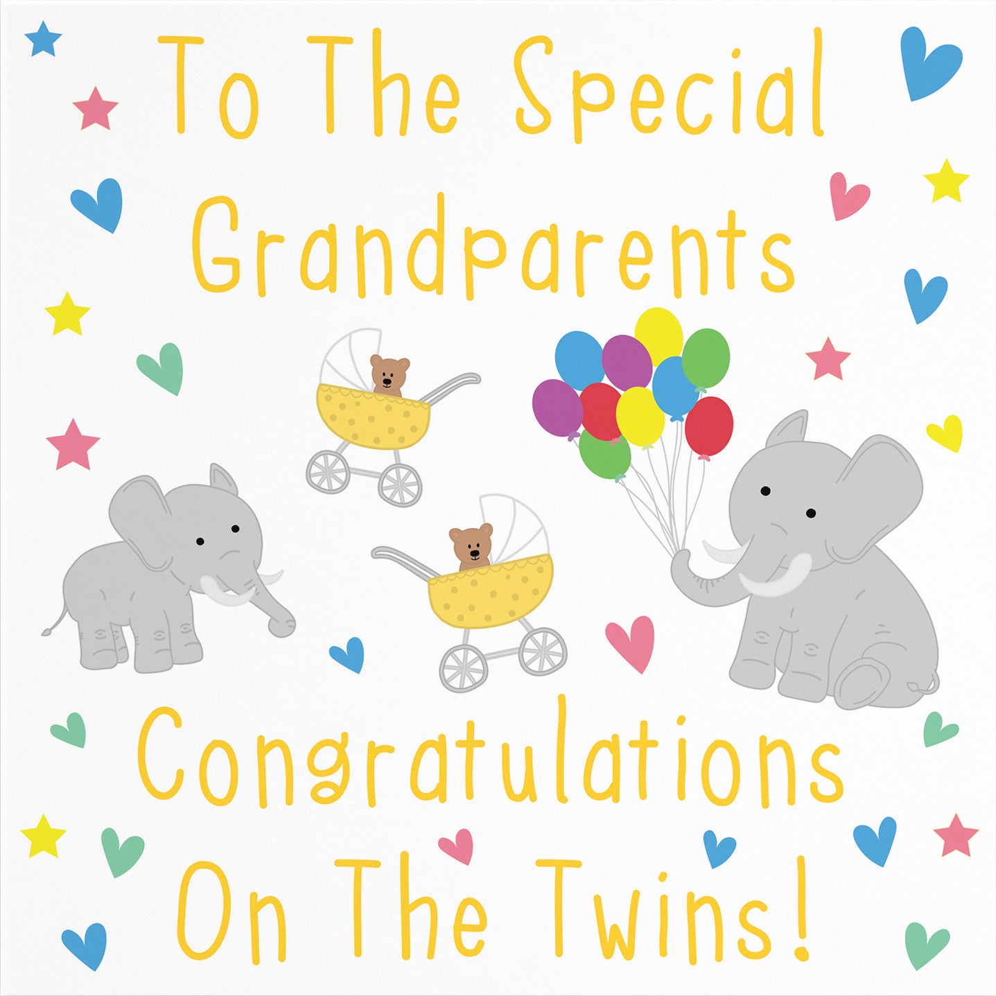 Large Congratulations New Baby Twins Card For Grandparents Iconic - Default Title (B0B6WSF2D4)